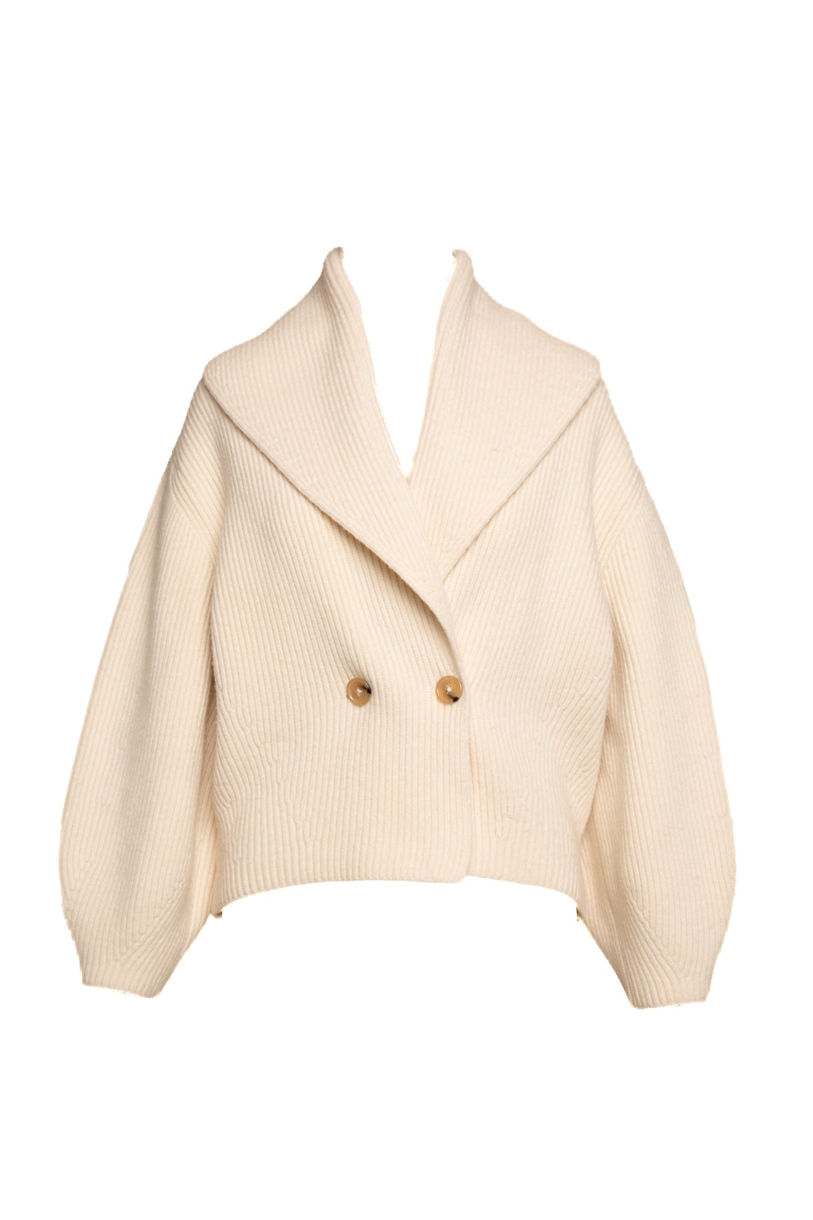 TOTEME Cream Knit Fold Over Cardigan (Sz. XS)