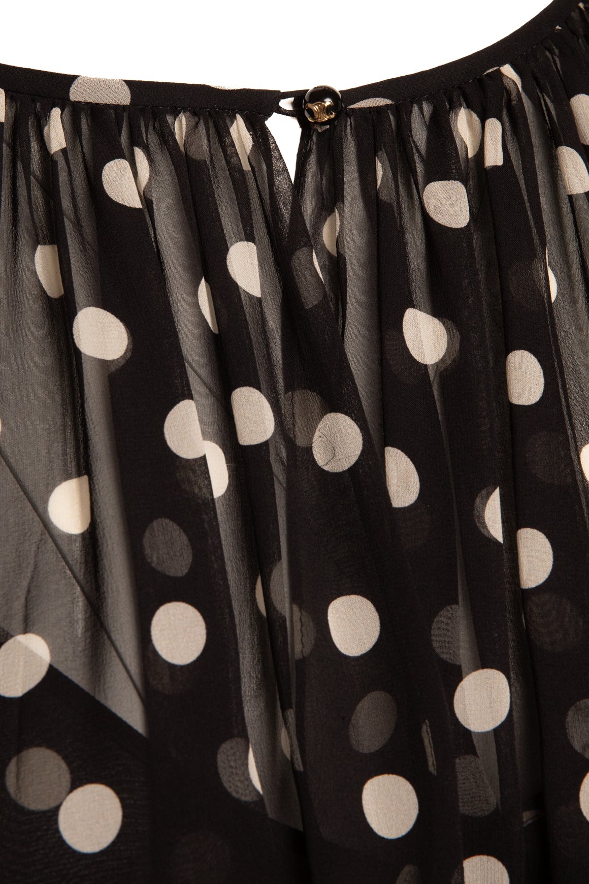 CELINE Silk Polka Dot Midi Dress (Sz. 40/4)
