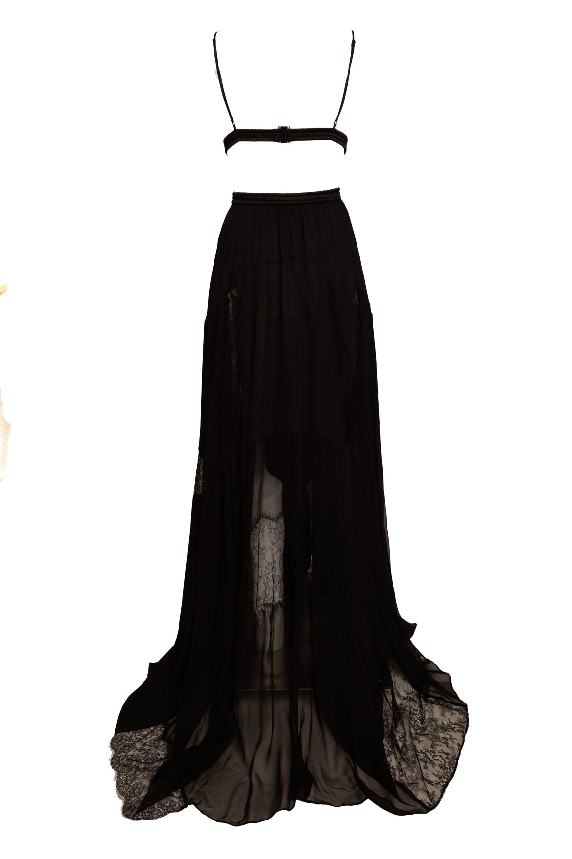 HEIRLOME Black Silk & Lace "Jo Dress" (Sz. S)