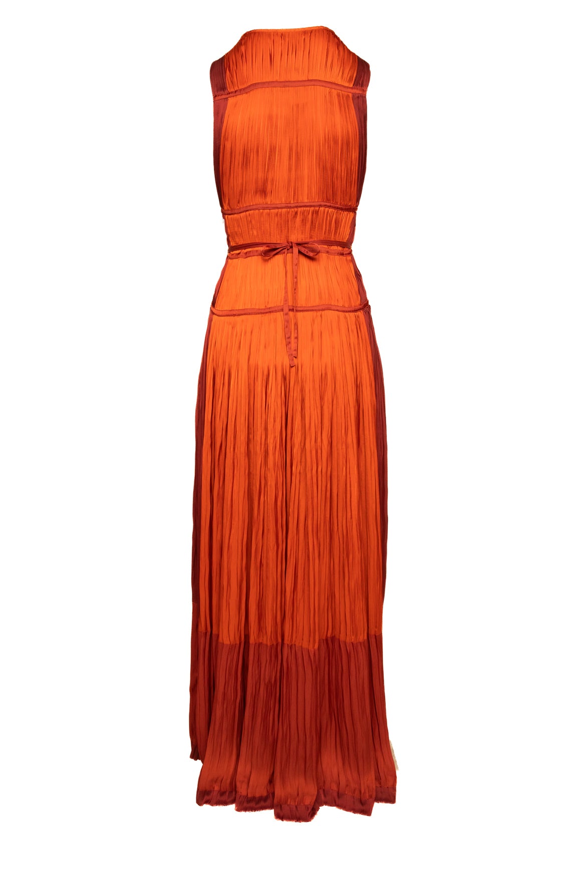 ULLA JOHNSON Burnt Orange Pleated Maxi Dress (Sz. 6)