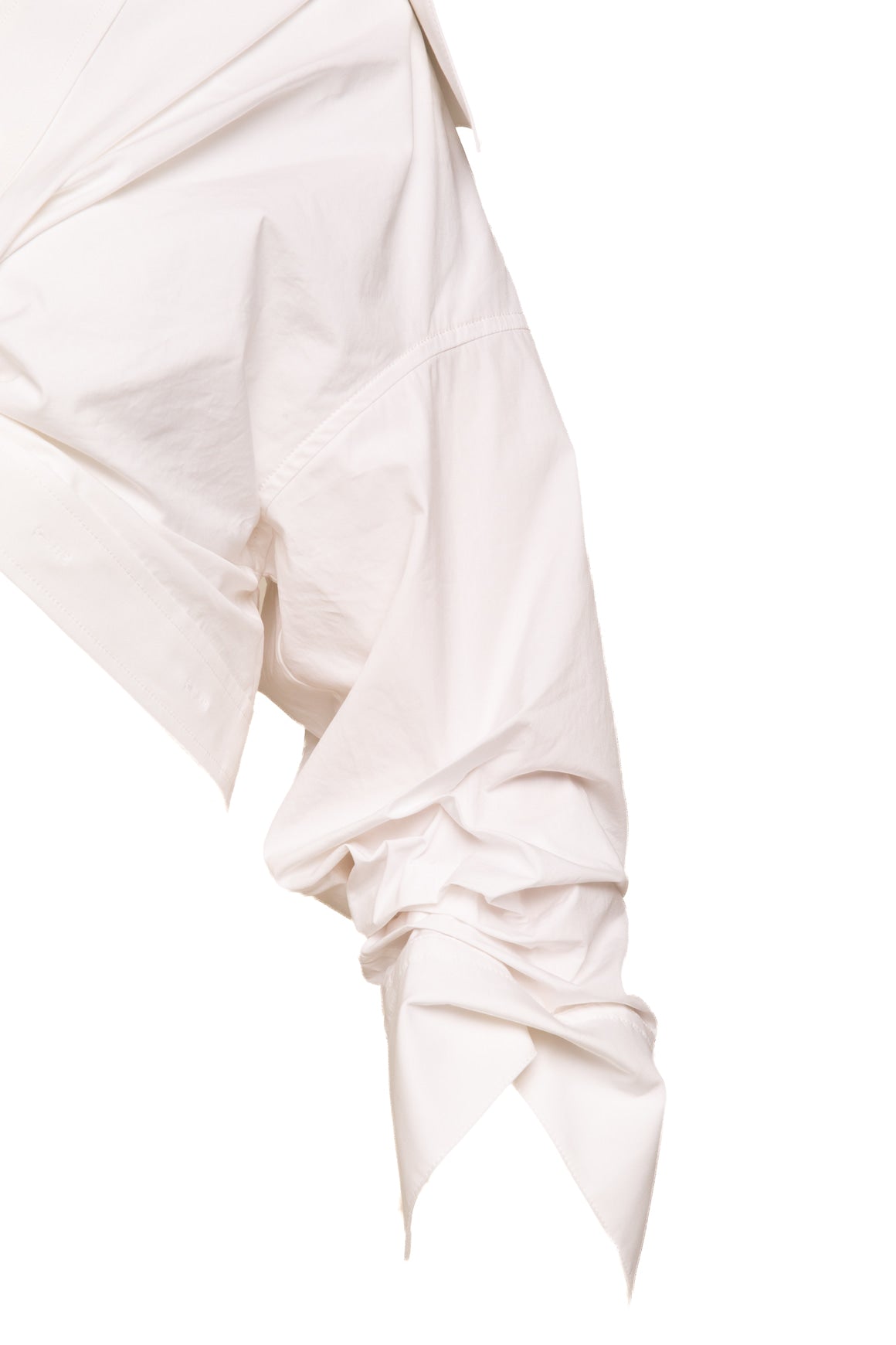 ALEXANDER WANG White Ruched Sleeve Crop Top (Sz. 2)