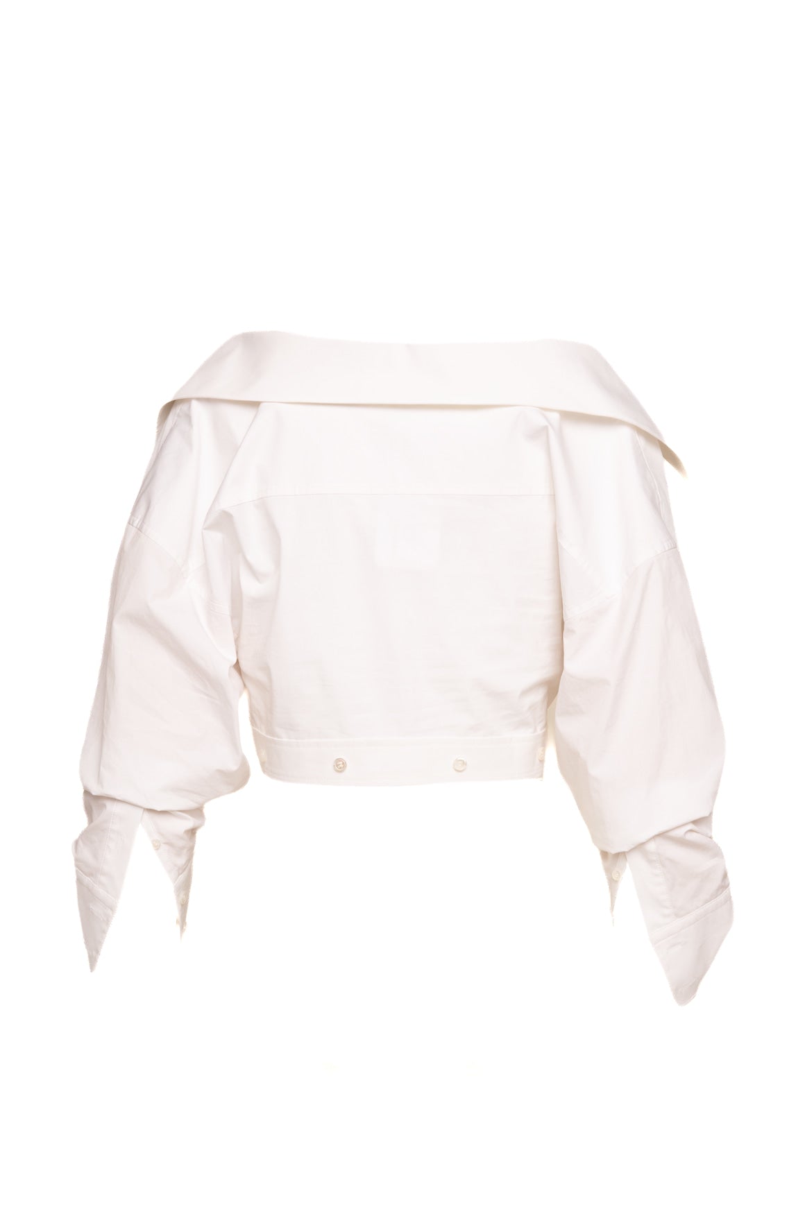 ALEXANDER WANG White Ruched Sleeve Crop Top (Sz. 2)