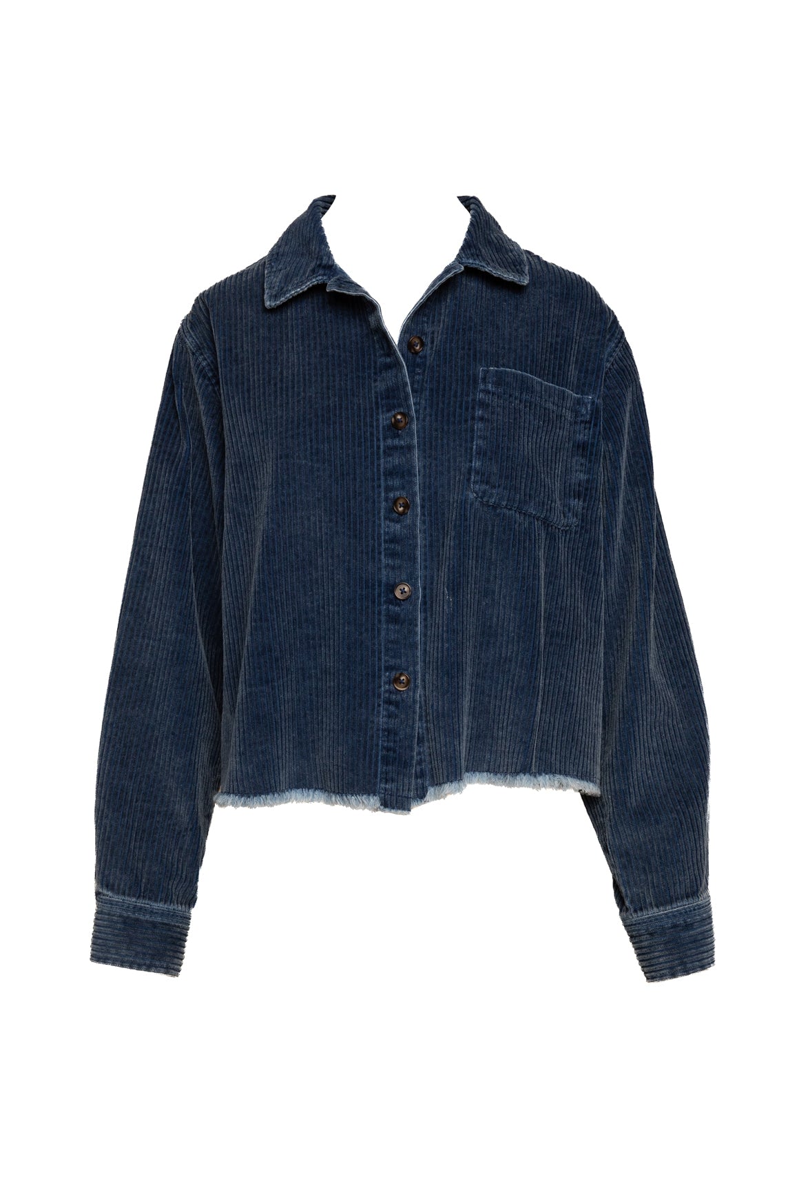 XIRENA Blue Corduroy Button Front Shirt (Sz. M)