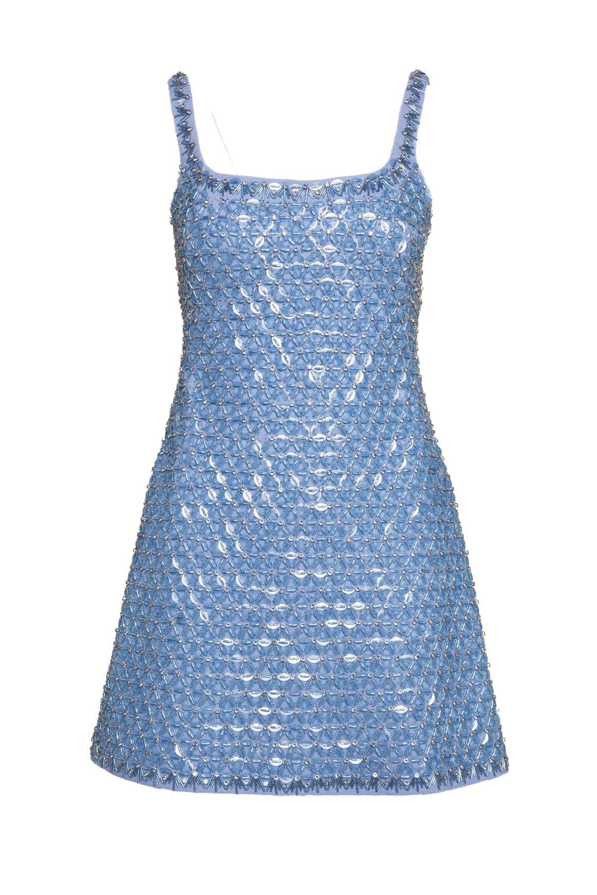 SIMKHAI Blue Beaded Mini Dress (Sz. 8)