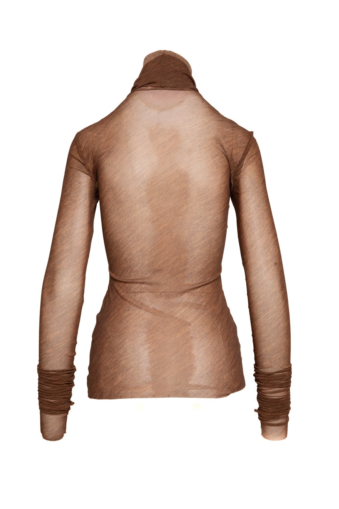 PHILOSOPHY Woodgrain Mesh Turtleneck Top (Sz. S)