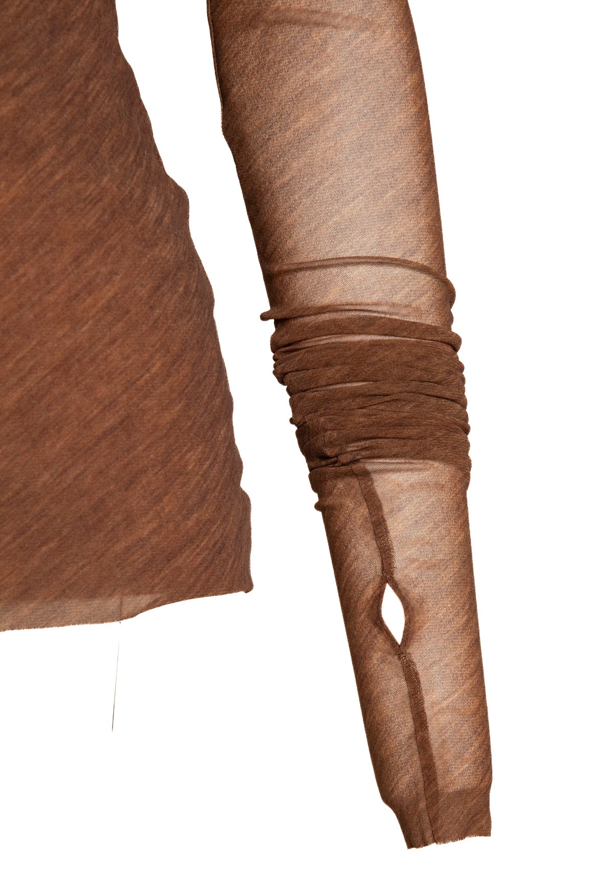 PHILOSOPHY Woodgrain Mesh Turtleneck Top (Sz. S)
