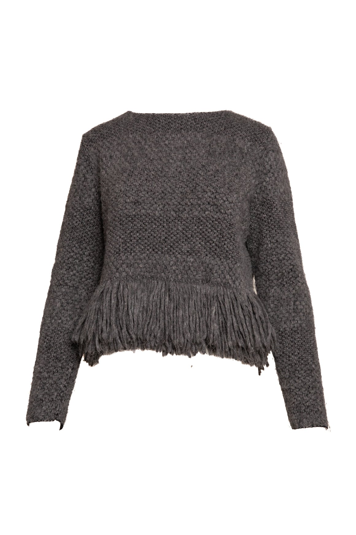 RACHEL COMEY Grey Fringe Sweater (Sz. M)