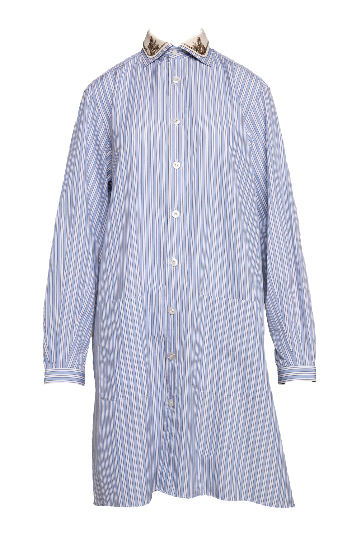 GUCCI Blue Pinstripe Shirt Dress (Sz. 42/6)