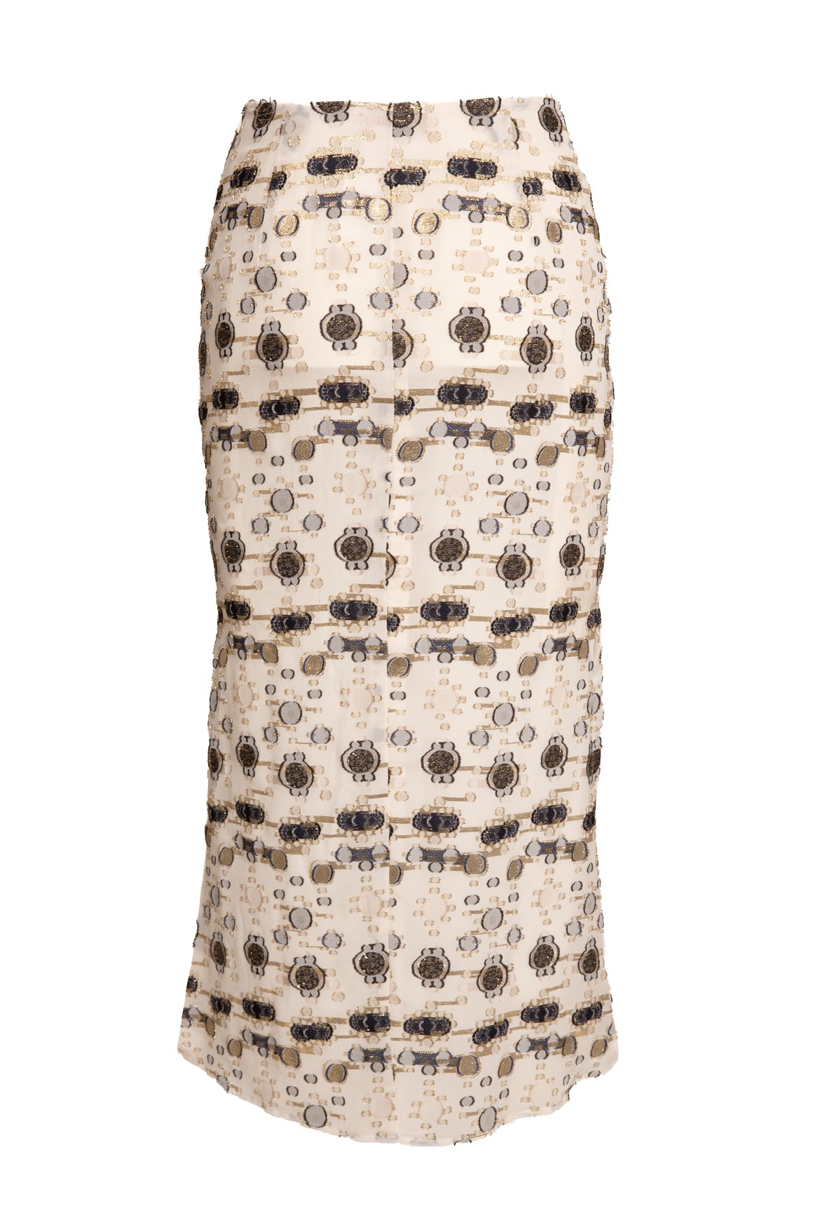 ALTUZARRA Metallic Embroidered Silk Midi Skirt (Sz. XS)