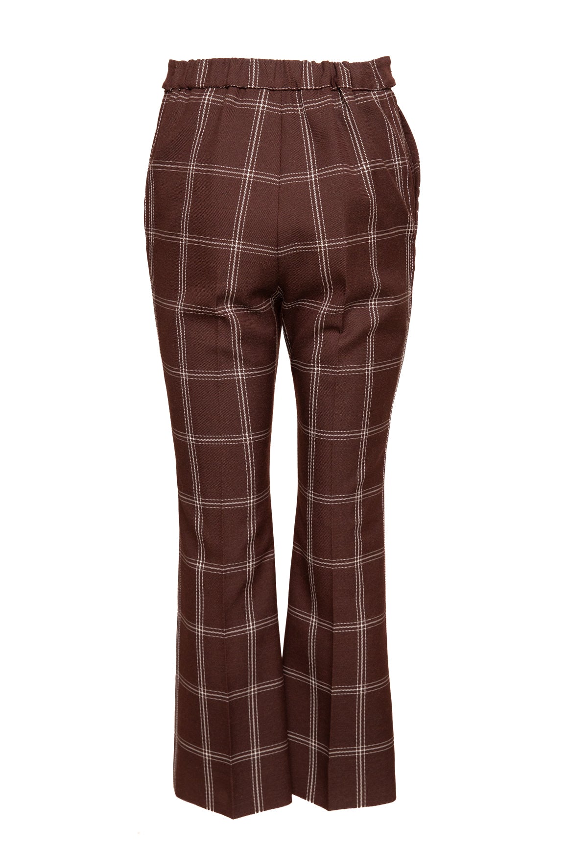 MARNI Brown Wool Plaid Crop Trousers (Sz. 40/4)