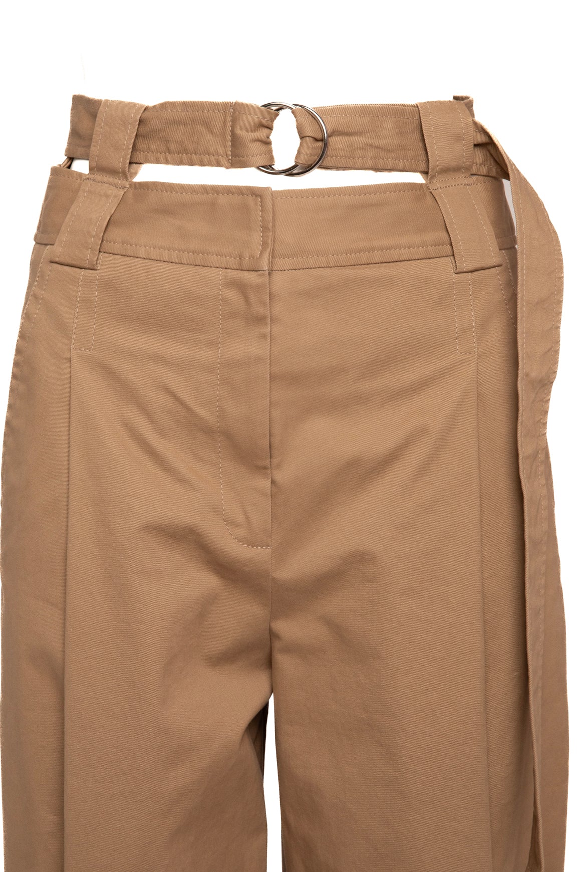 TIBI Tan Belted Waist Tapered Trousers (Sz. 4)