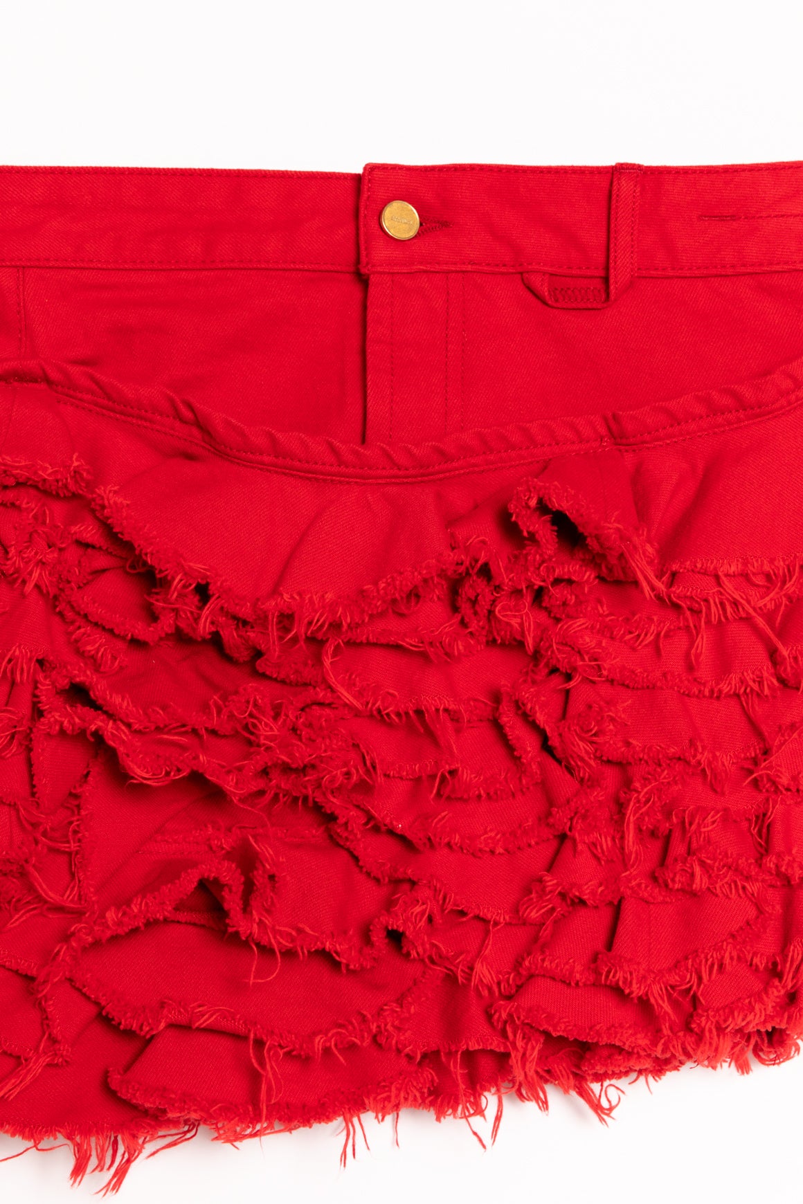 JACQUEMUS Red "La Jupe de Nîmes Artichaut" Denim Miniskirt