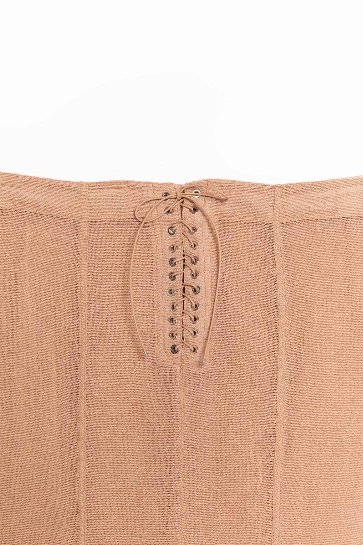LUDOVIC DE SAINT SERNIN Tan Mermaid Fishnet Maxi Skirt