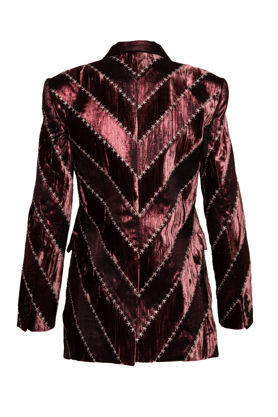 SAINT LAURENT Dark Purple Velvet Celestial Blazer (Sz. 38/6)
