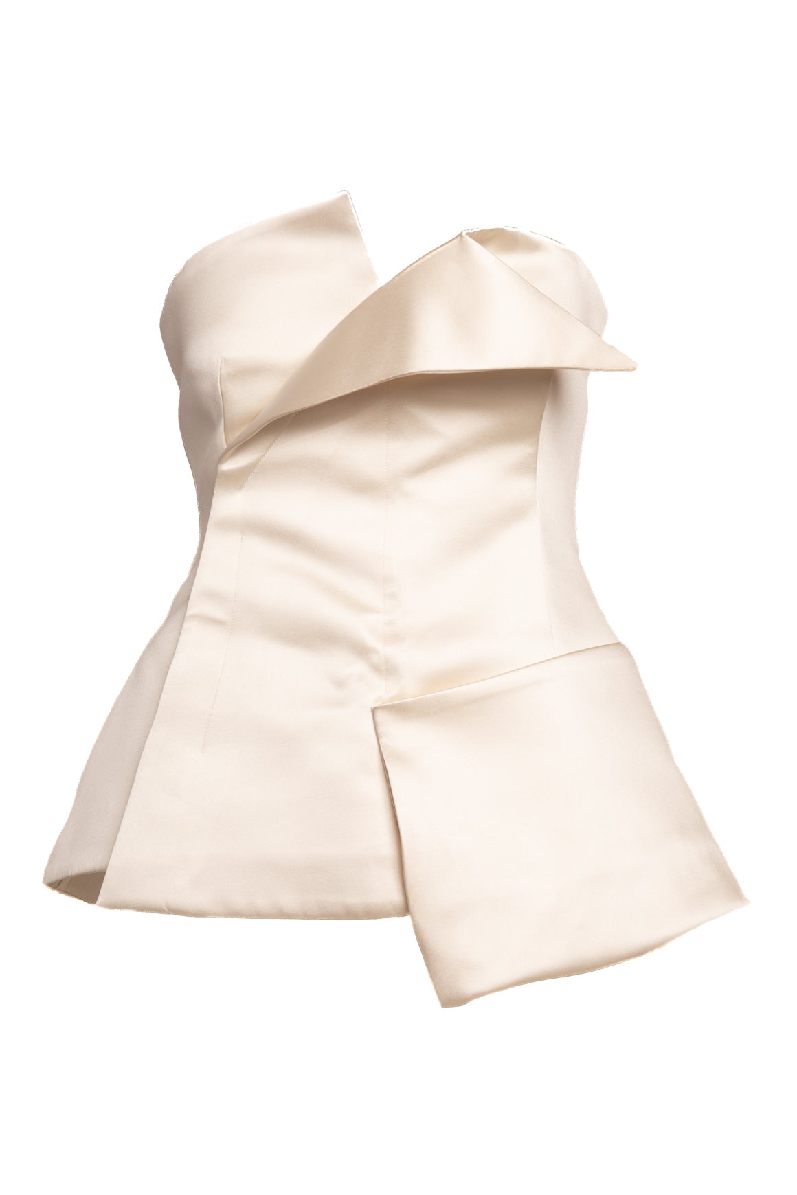 A.W.A.K.E MODE Cream Satin Tailored Strapless Top (Sz. 40/4)