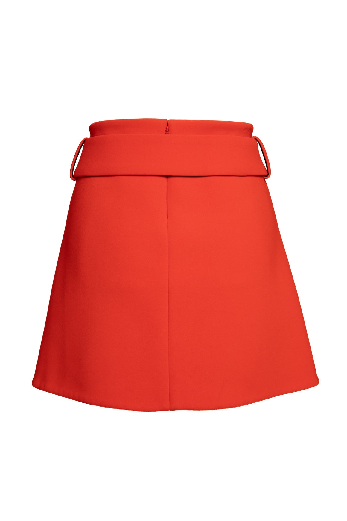 VERSACE Red Belted Front Pleat Mini Skirt (Sz. 6)
