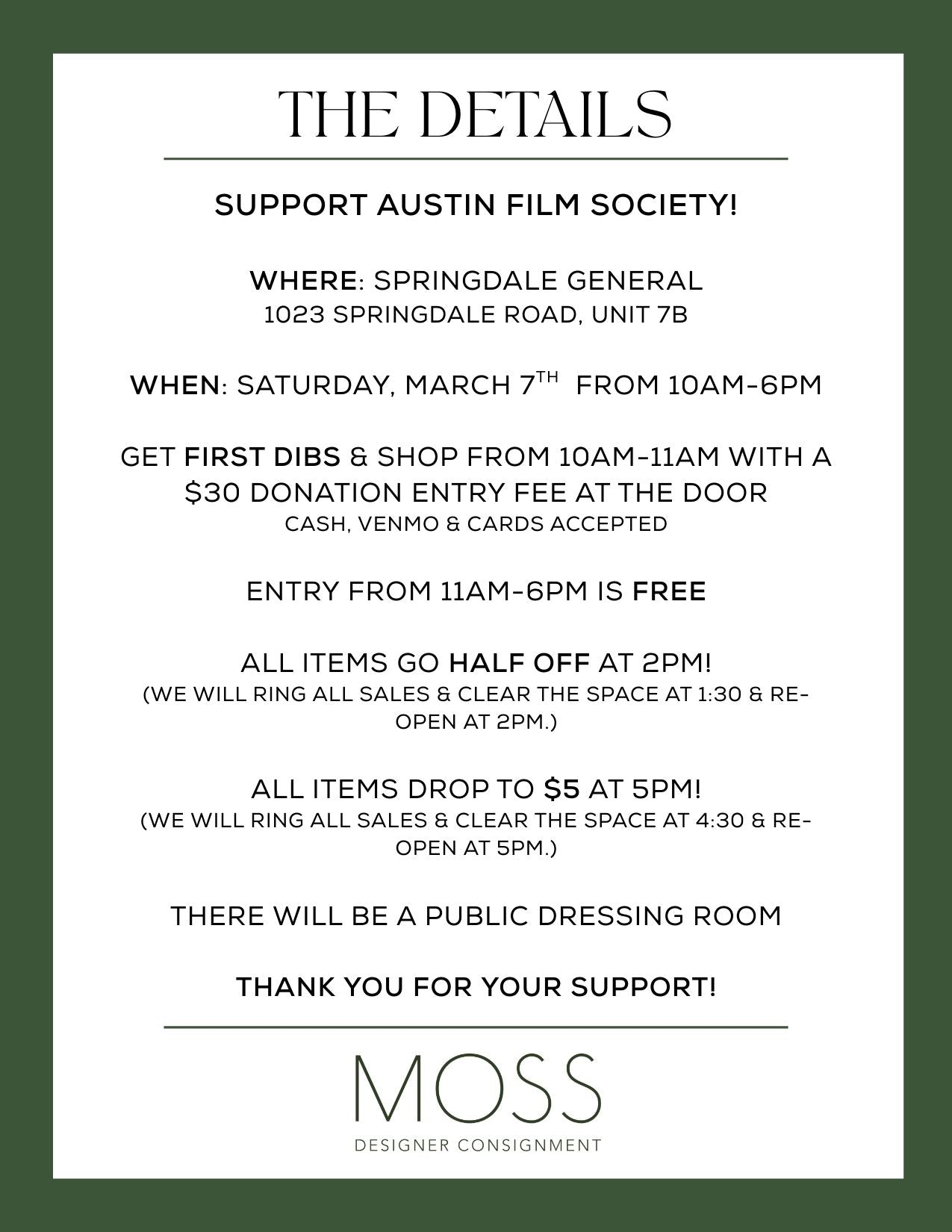 AFS Charity Sale - EARLY ENTRY TICKET