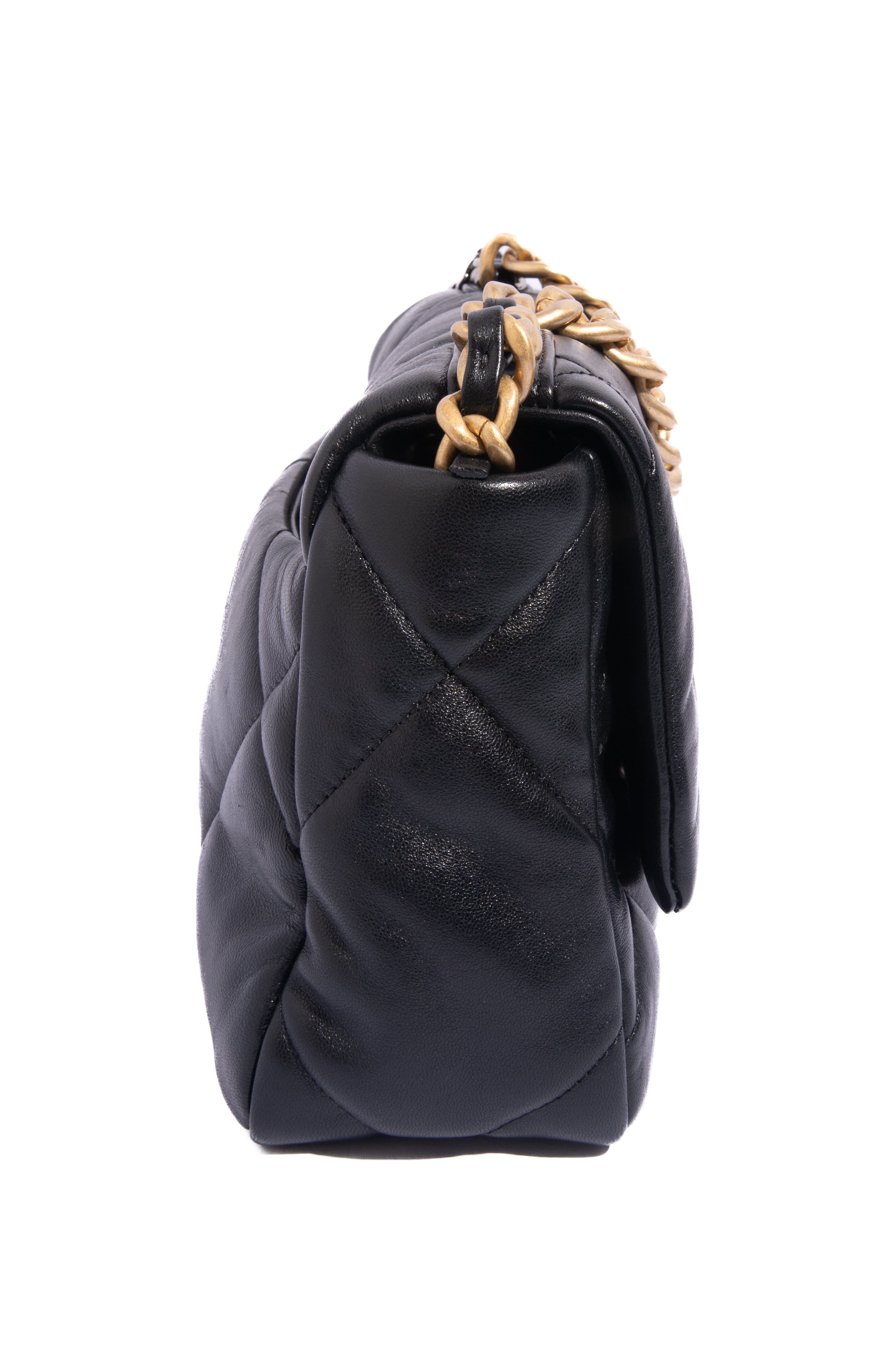 CHANEL Black Lambskin Chanel 19 - Small