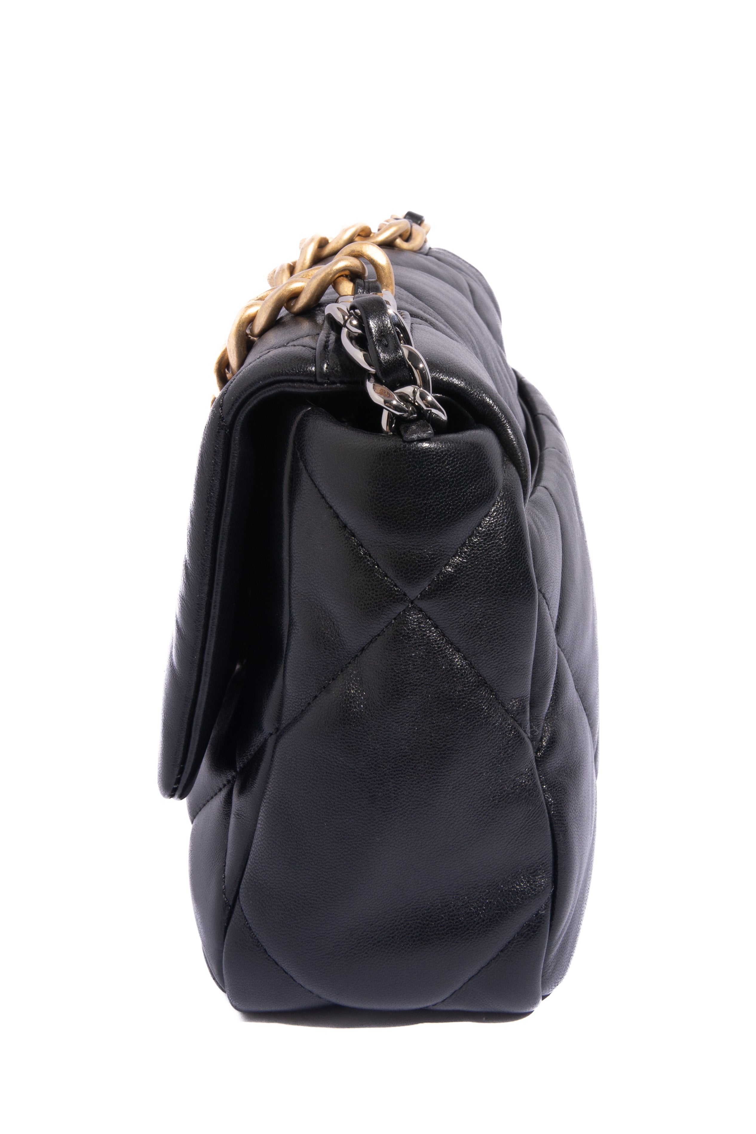 CHANEL Black Lambskin Chanel 19 - Small
