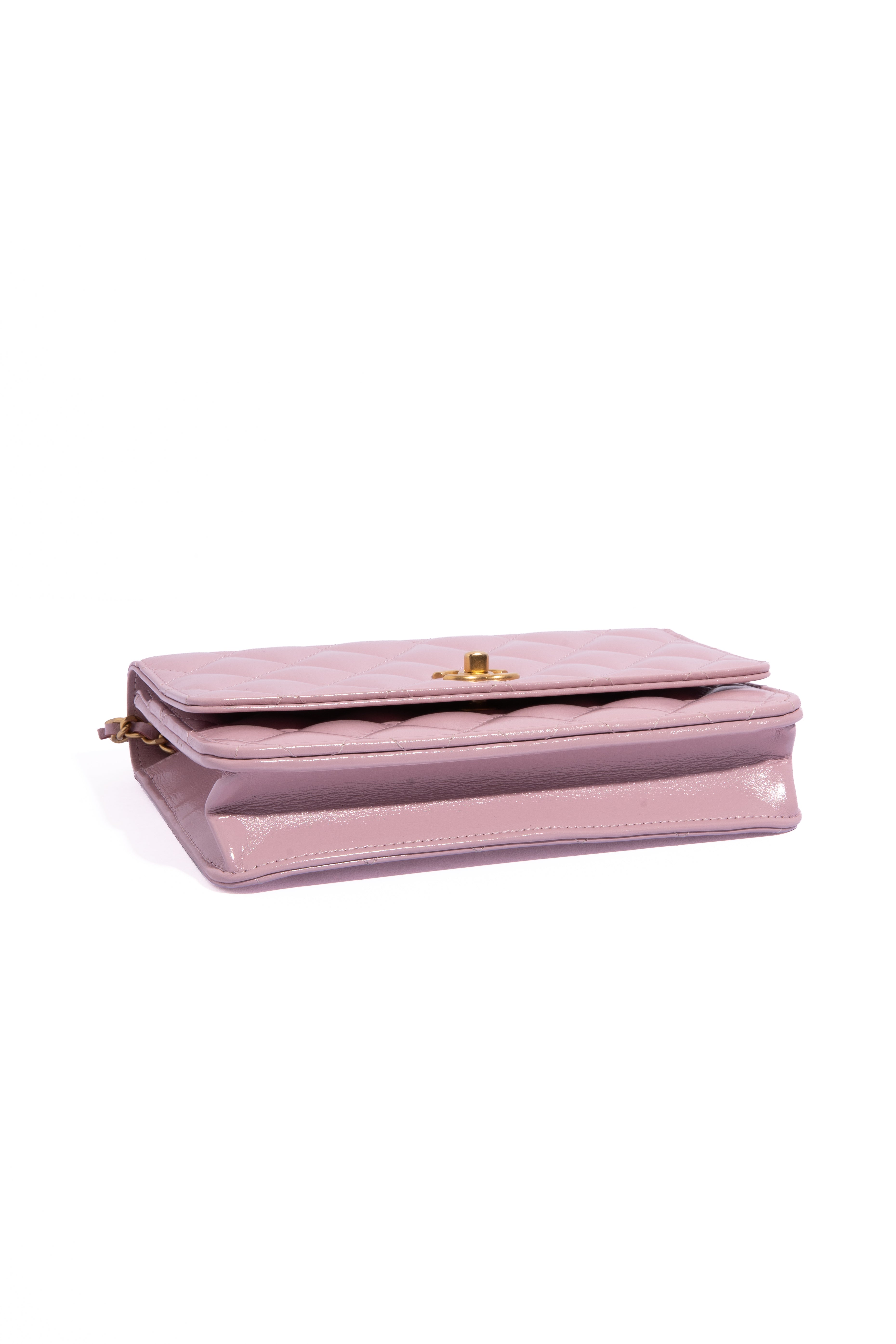 CHANEL Pink Rose Mini Quilted Lambskin Gold Knot WOC