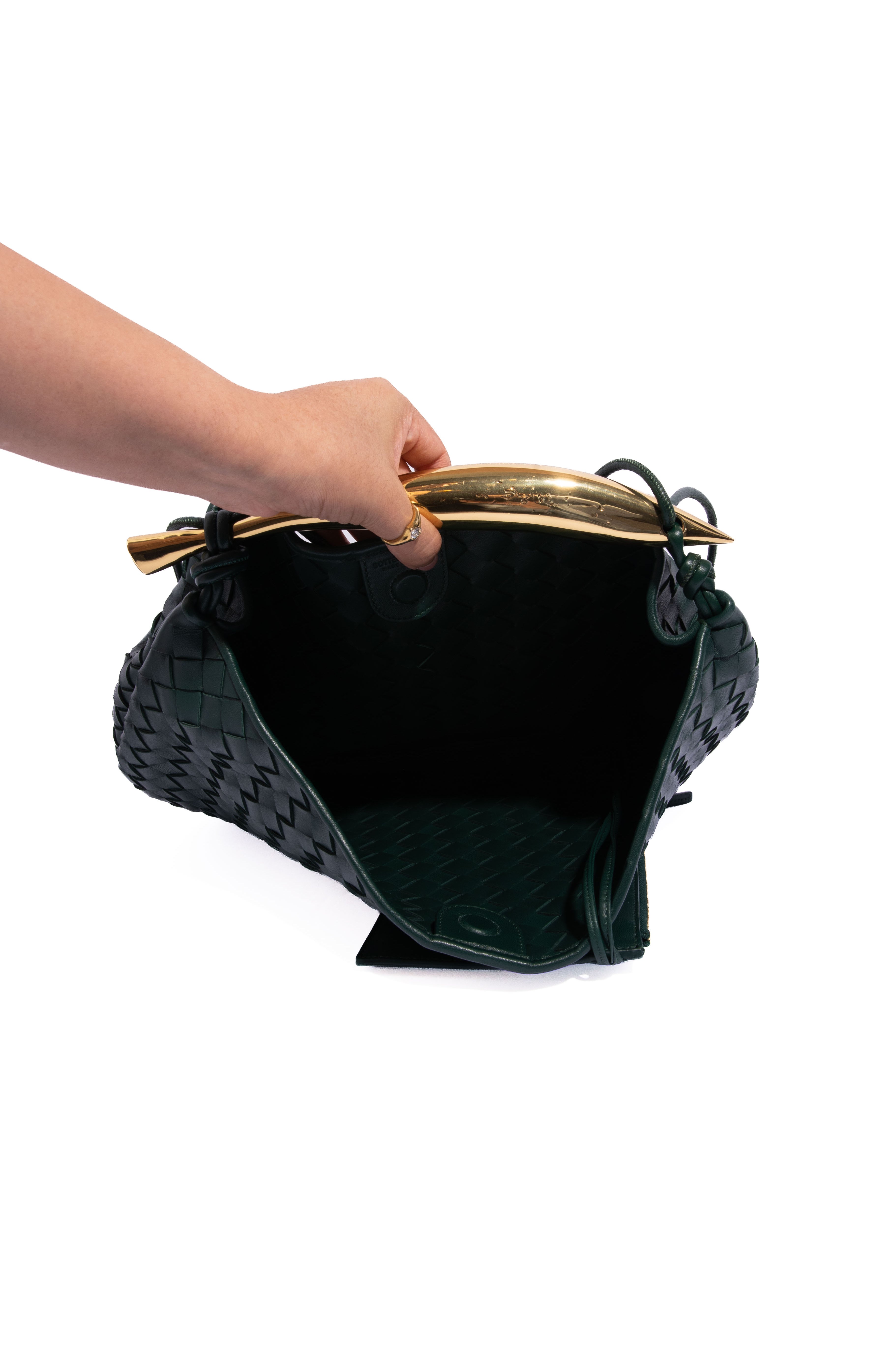 BOTTEGA VENETA 2022 Green Intrecciato Sardine Bag Medium