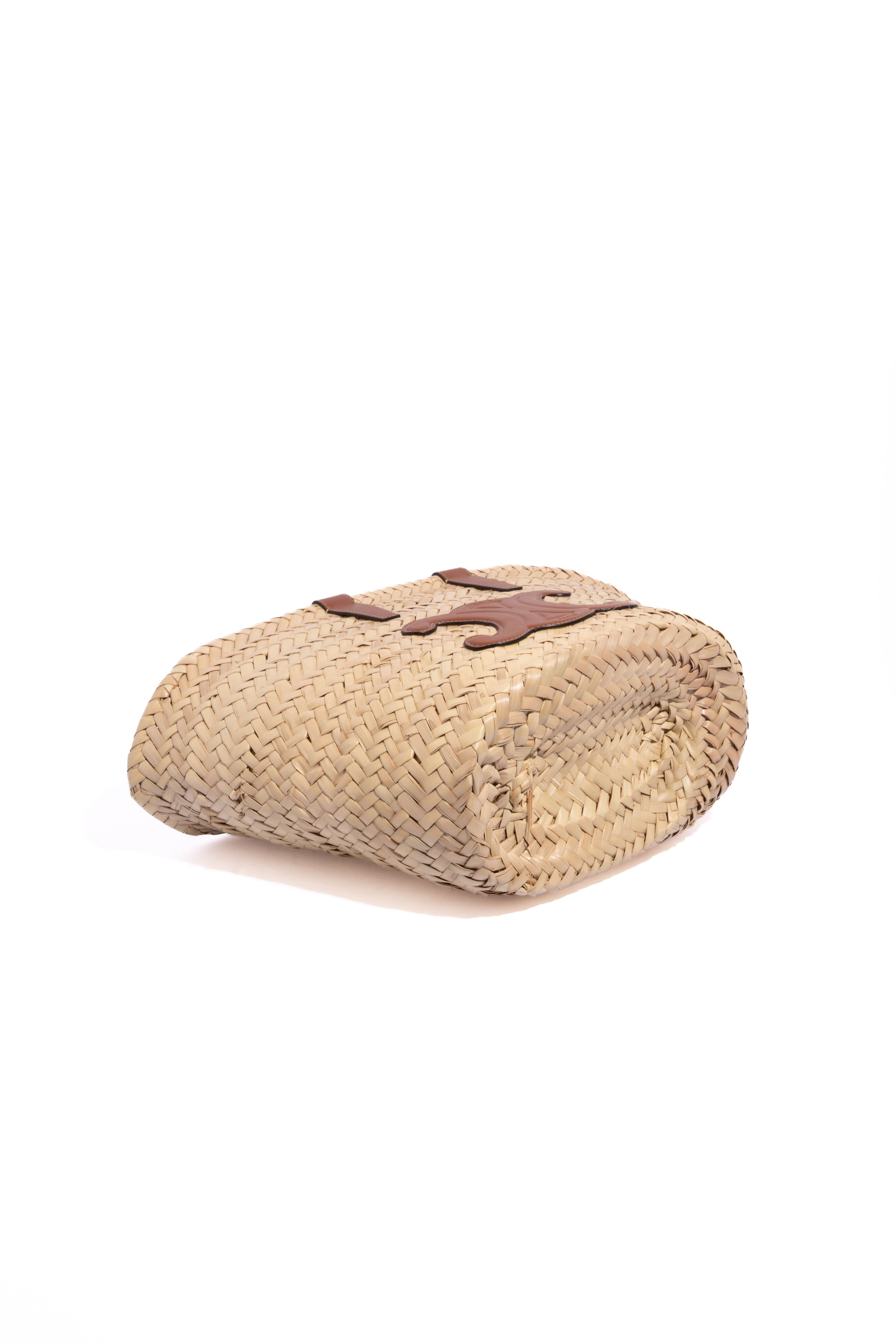 CELINE Palm Leaf Calfskin Triomphe Teen Panier Bag