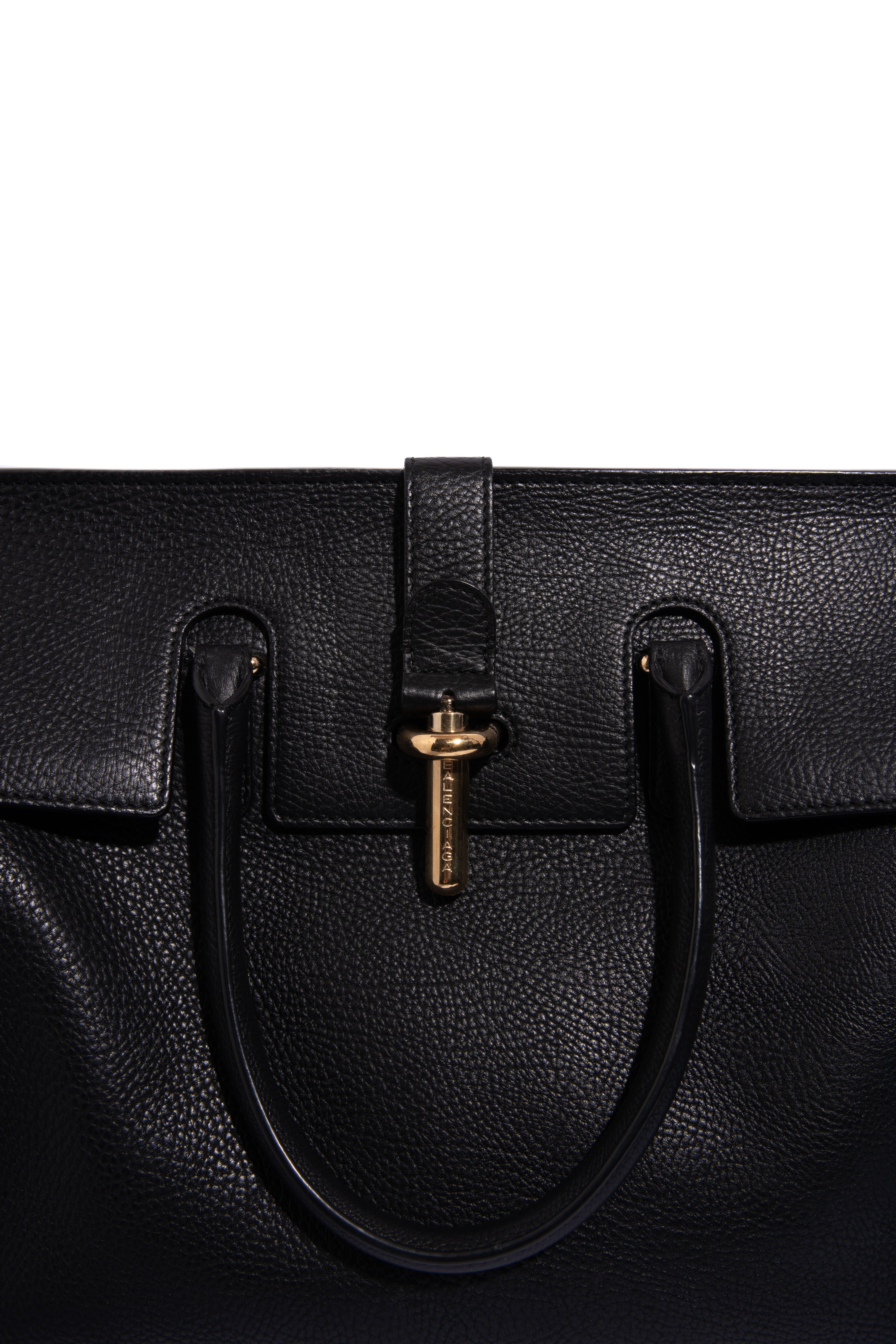 BALENCIAGA Black M Tube Round Tote