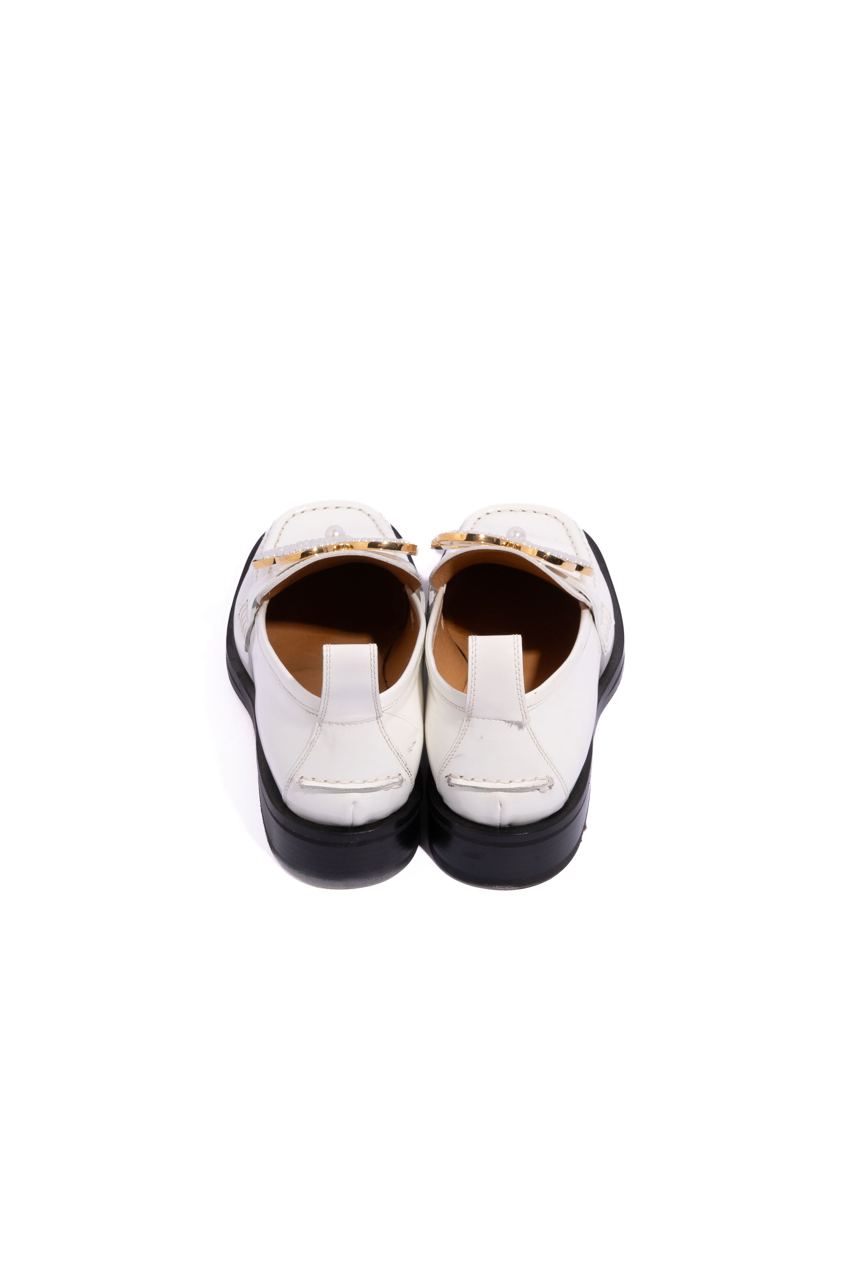 LOEWE Cream Patent Leather Loafers (Sz. 40)