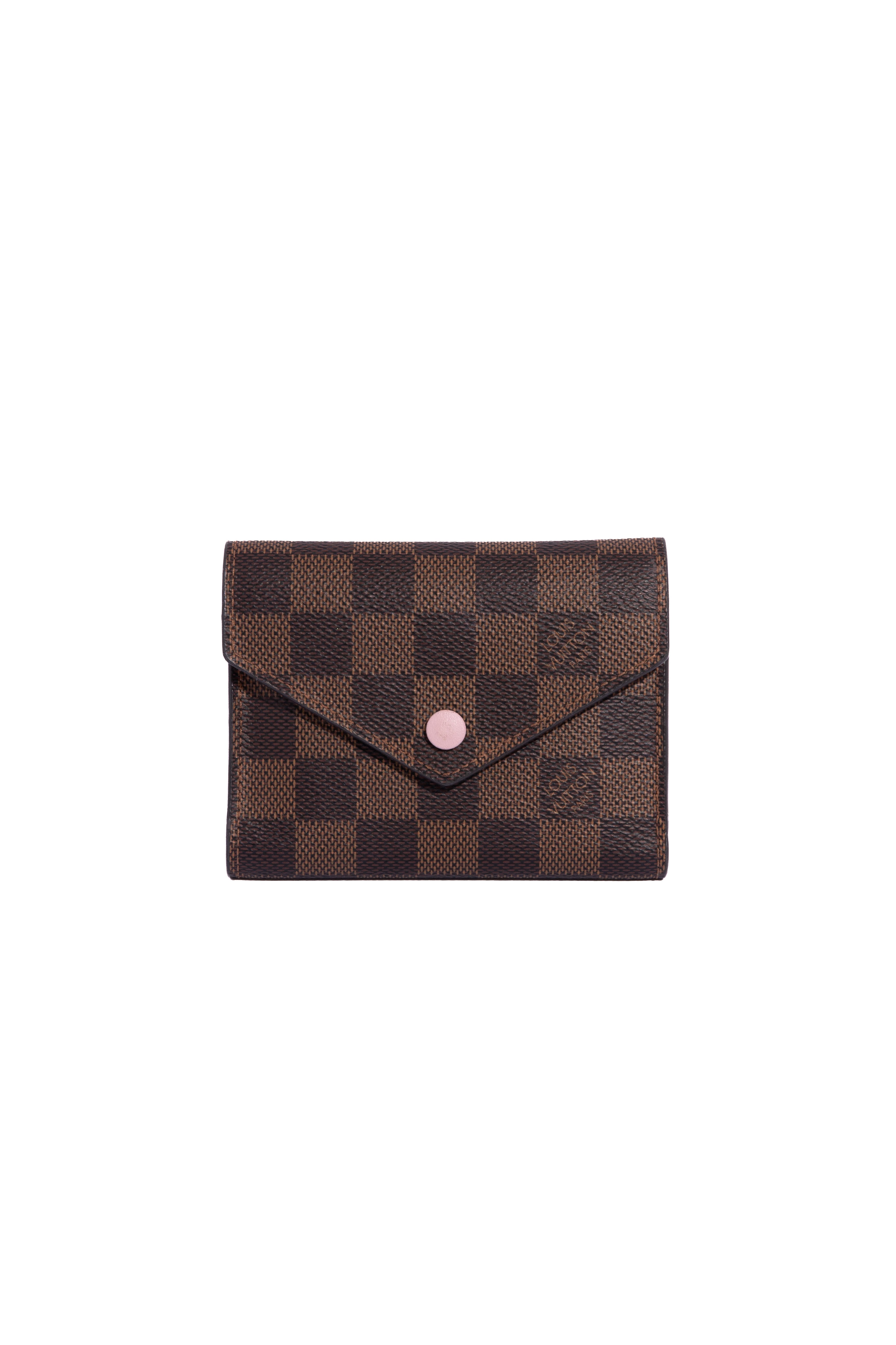 LOUIS VUITTON 2019 Brown Rose Damier Eben 'Victorine' Wallet