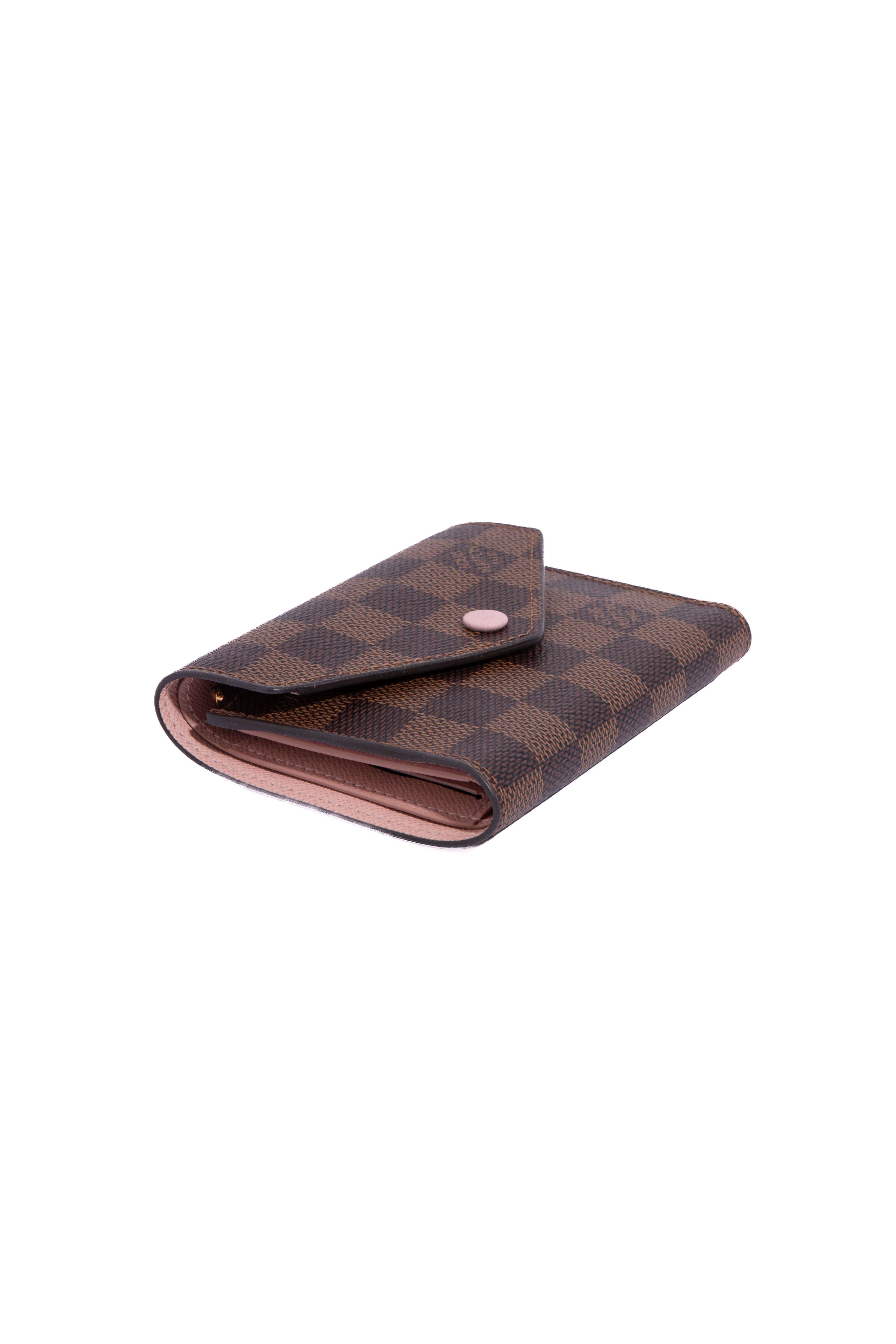 LOUIS VUITTON 2019 Brown Rose Damier Eben 'Victorine' Wallet