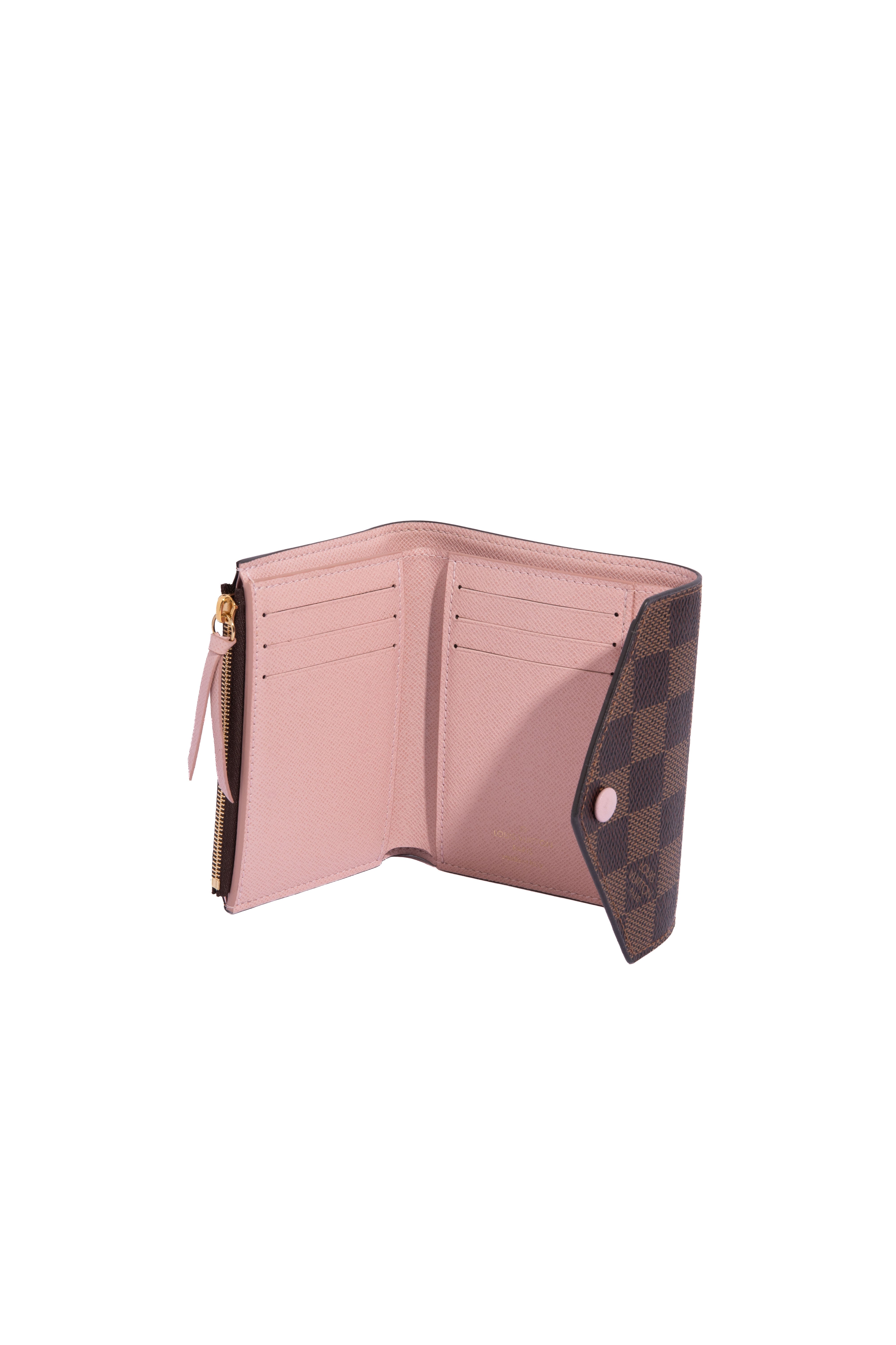 LOUIS VUITTON 2019 Brown Rose Damier Eben 'Victorine' Wallet