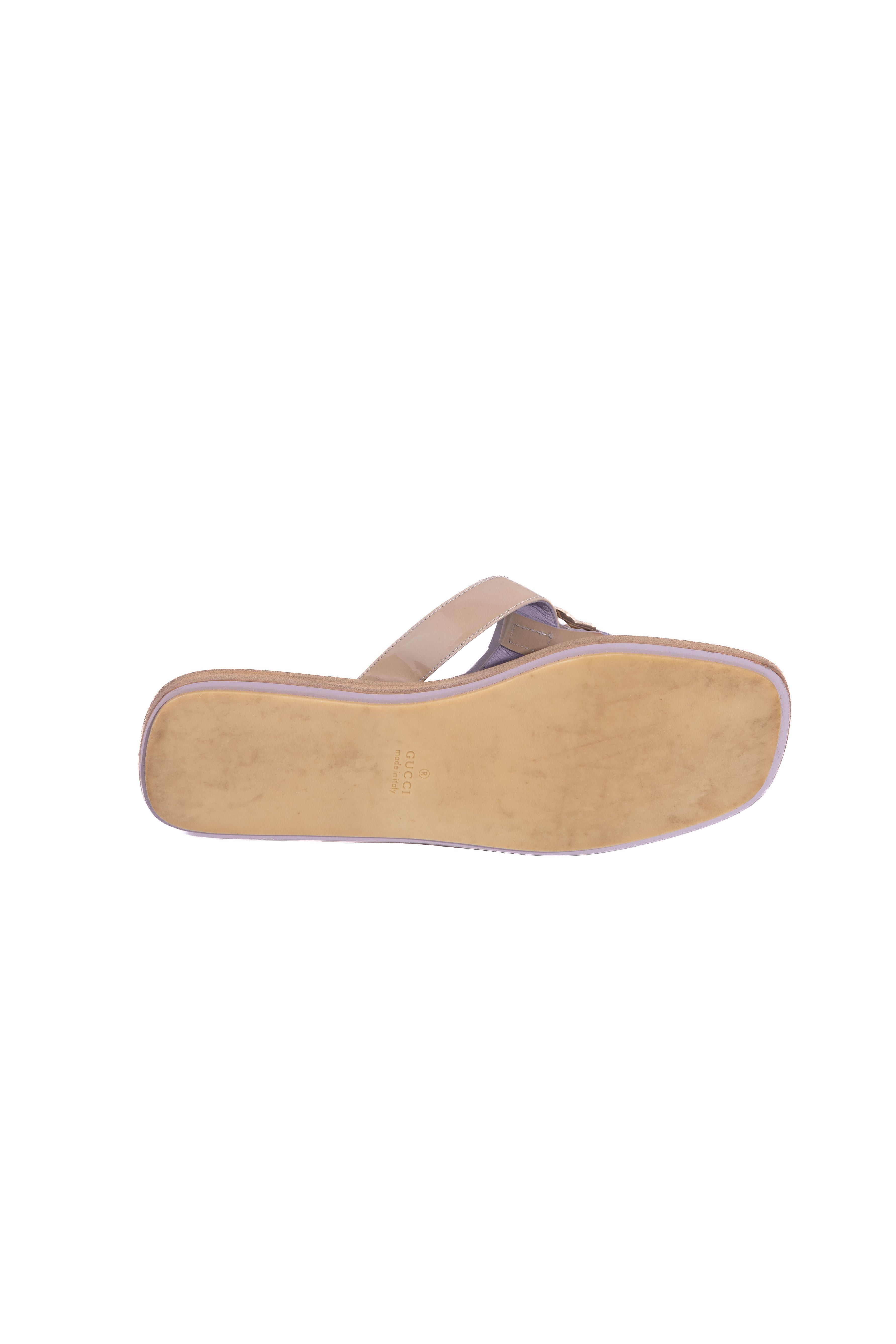 GUCCI Lilac Patent Leather Interlocking G Thong Sandals (Sz. 37.5)