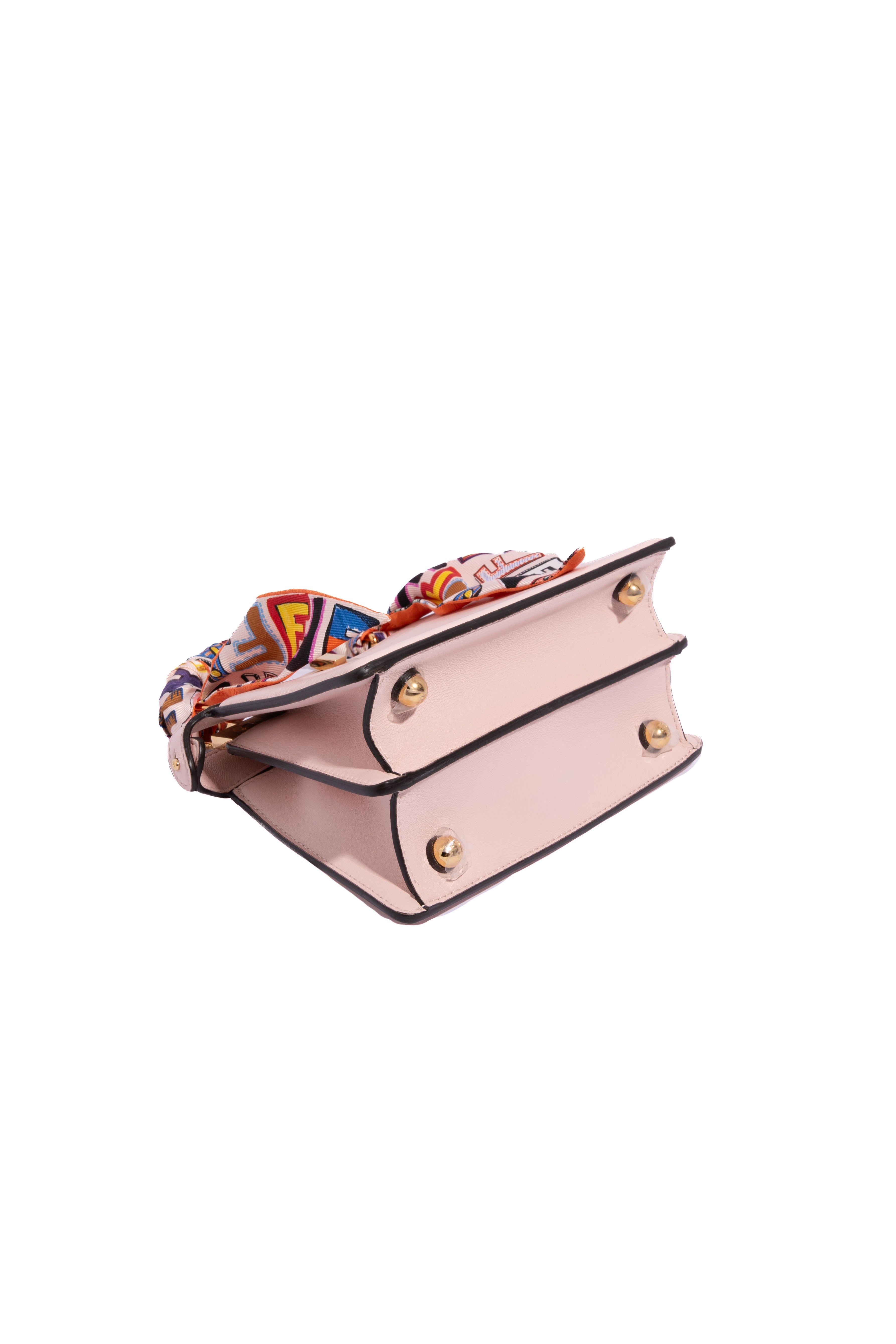 FENDI Pink 'Peek-a-Boo' Petite Handbag w Silk Fendi Wrappy