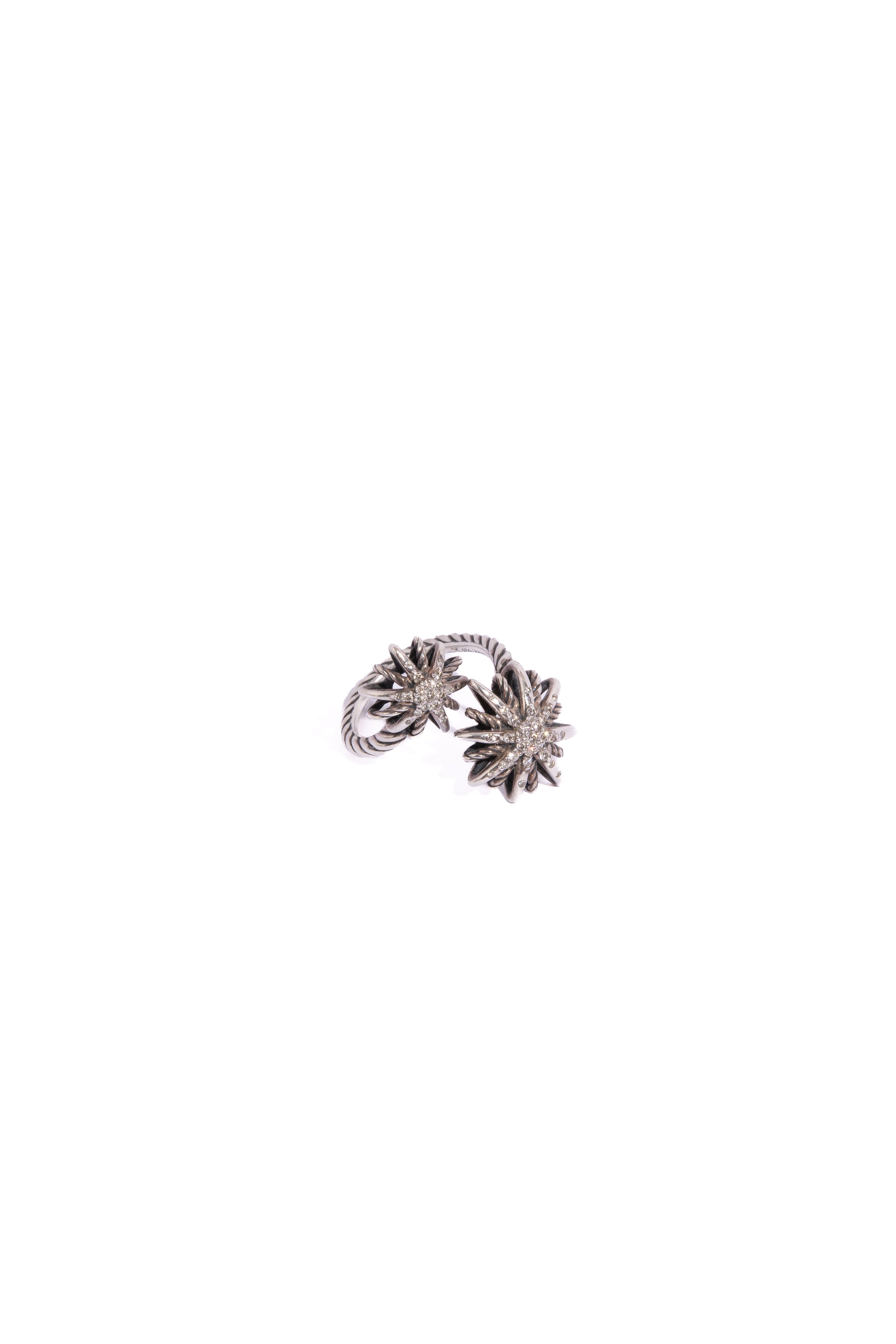 DAVID YURMAN Silver Diamond Starburst Ring