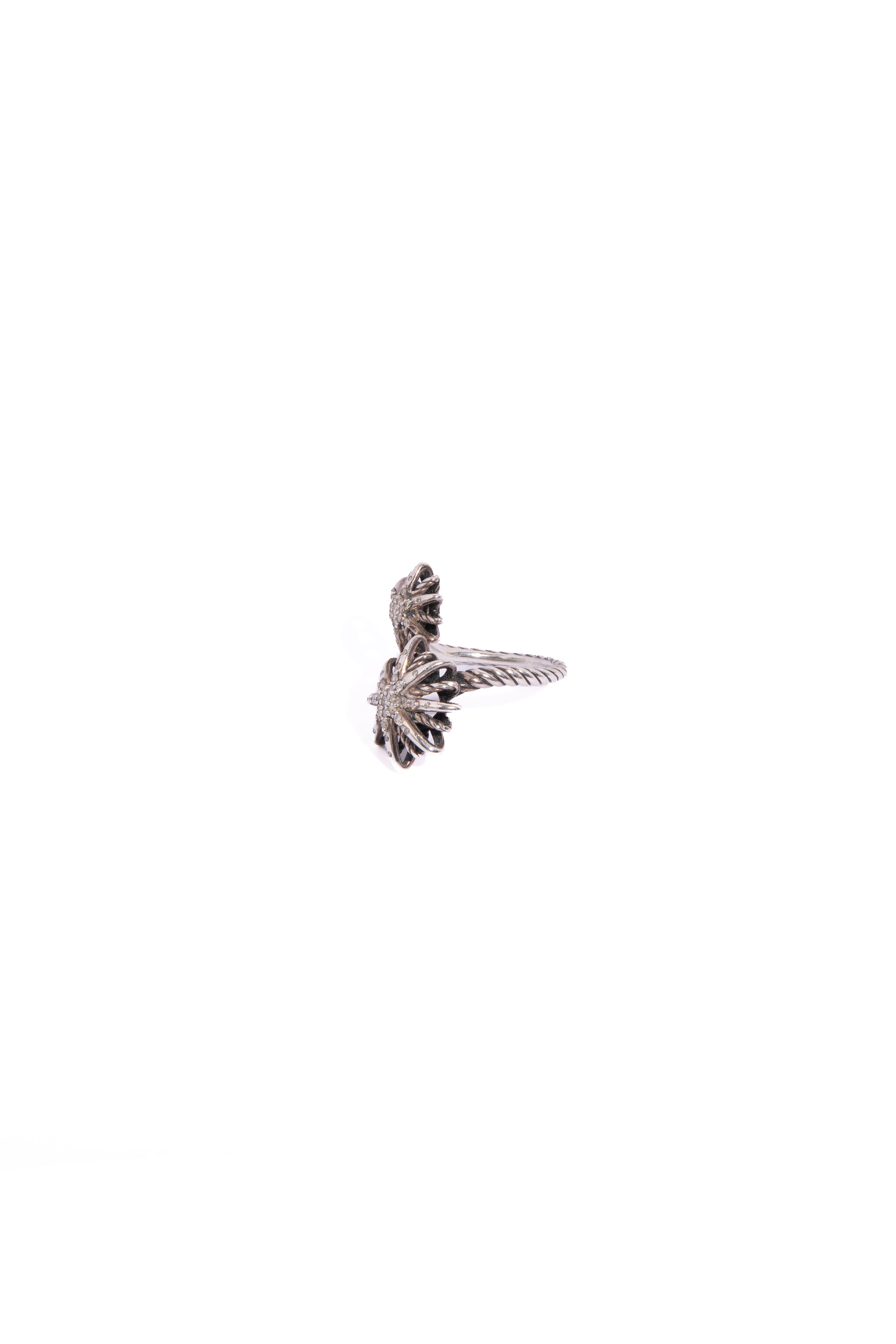 DAVID YURMAN Silver Diamond Starburst Ring