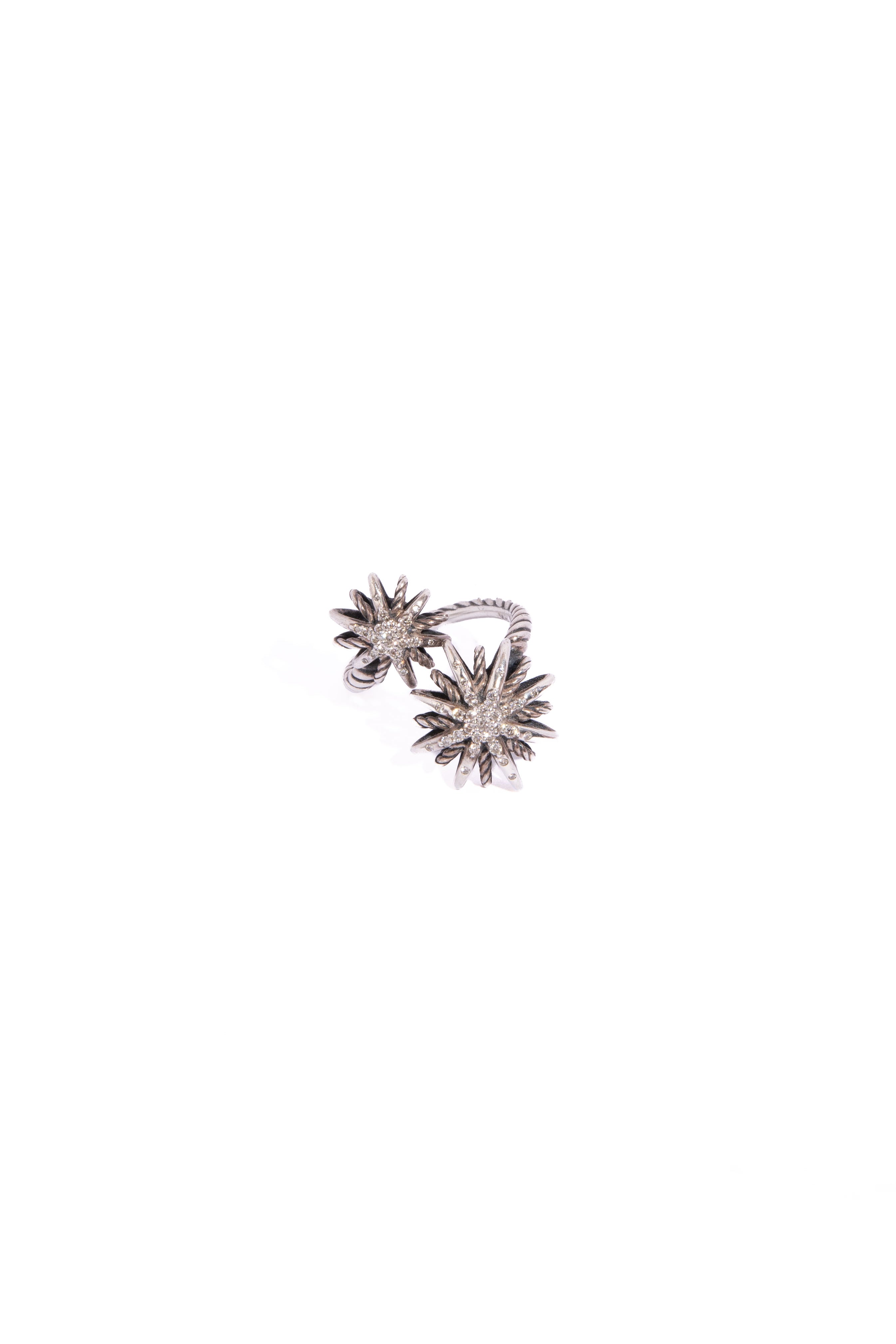 DAVID YURMAN Silver Diamond Starburst Ring