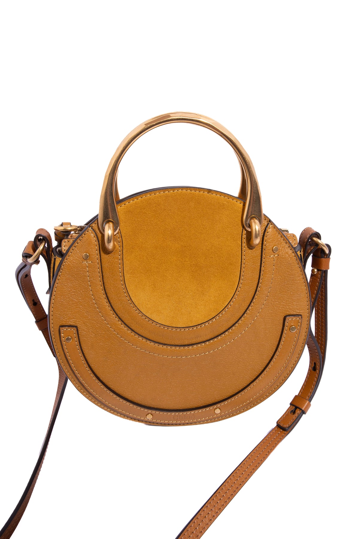 CHLOE Small Round 'Pixie' Gold Bracelet Handle Bag