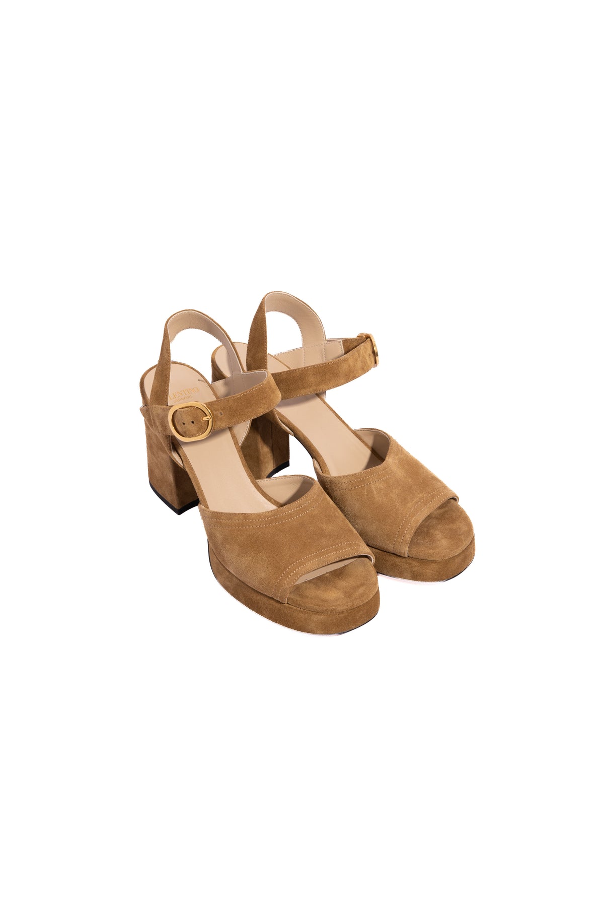 VALENTINO GARAVANI Brown Suede Fawcette Platform Sandals | Sz. 38.5