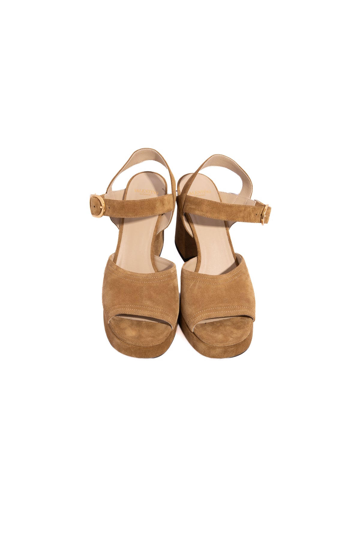 VALENTINO GARAVANI Brown Suede Fawcette Platform Sandals | Sz. 38.5