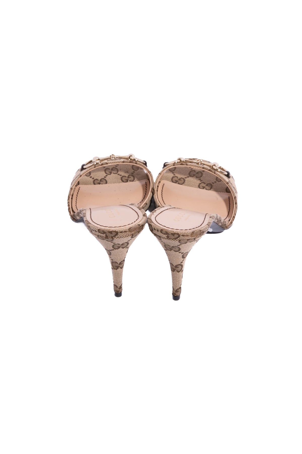 GUCCI Brown GG Logo Horsebit Mule Heels | Sz 39