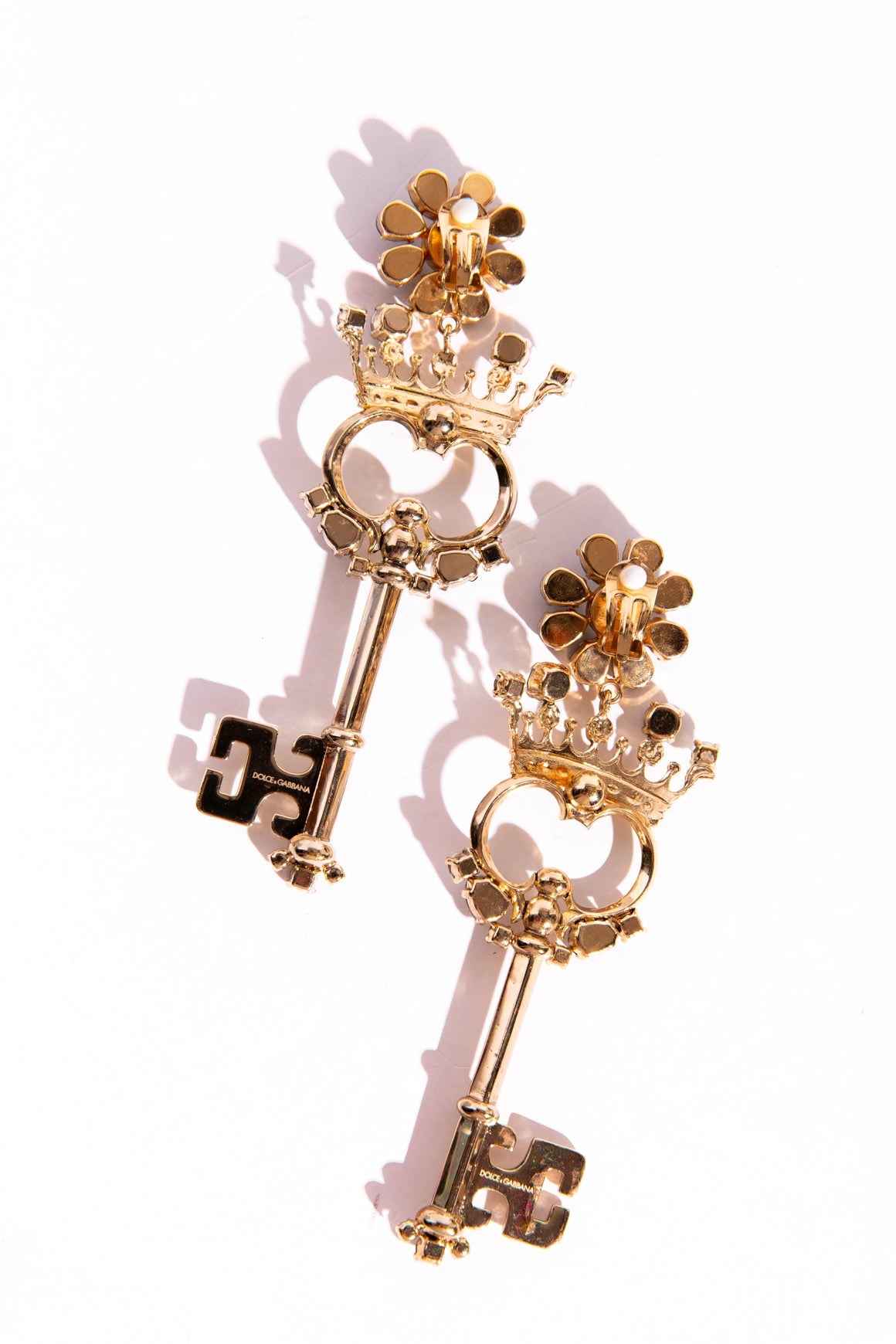 DOLCE & GABBANA Crystal Key Earrings