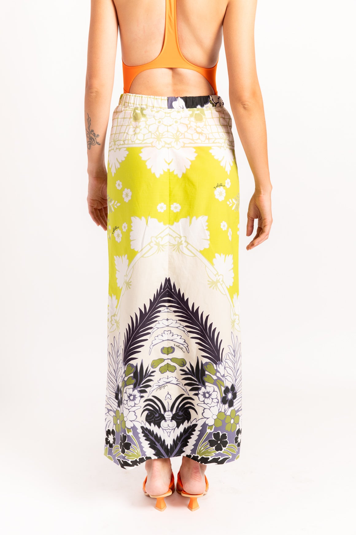 VALENTINO Tropical Midi Skirt