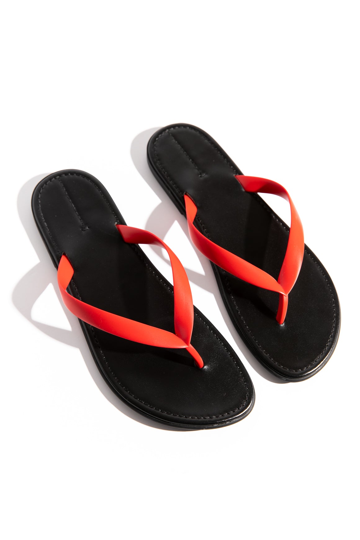 THE ROW Black & Red Leather Flip-Flops (Sz. 38)