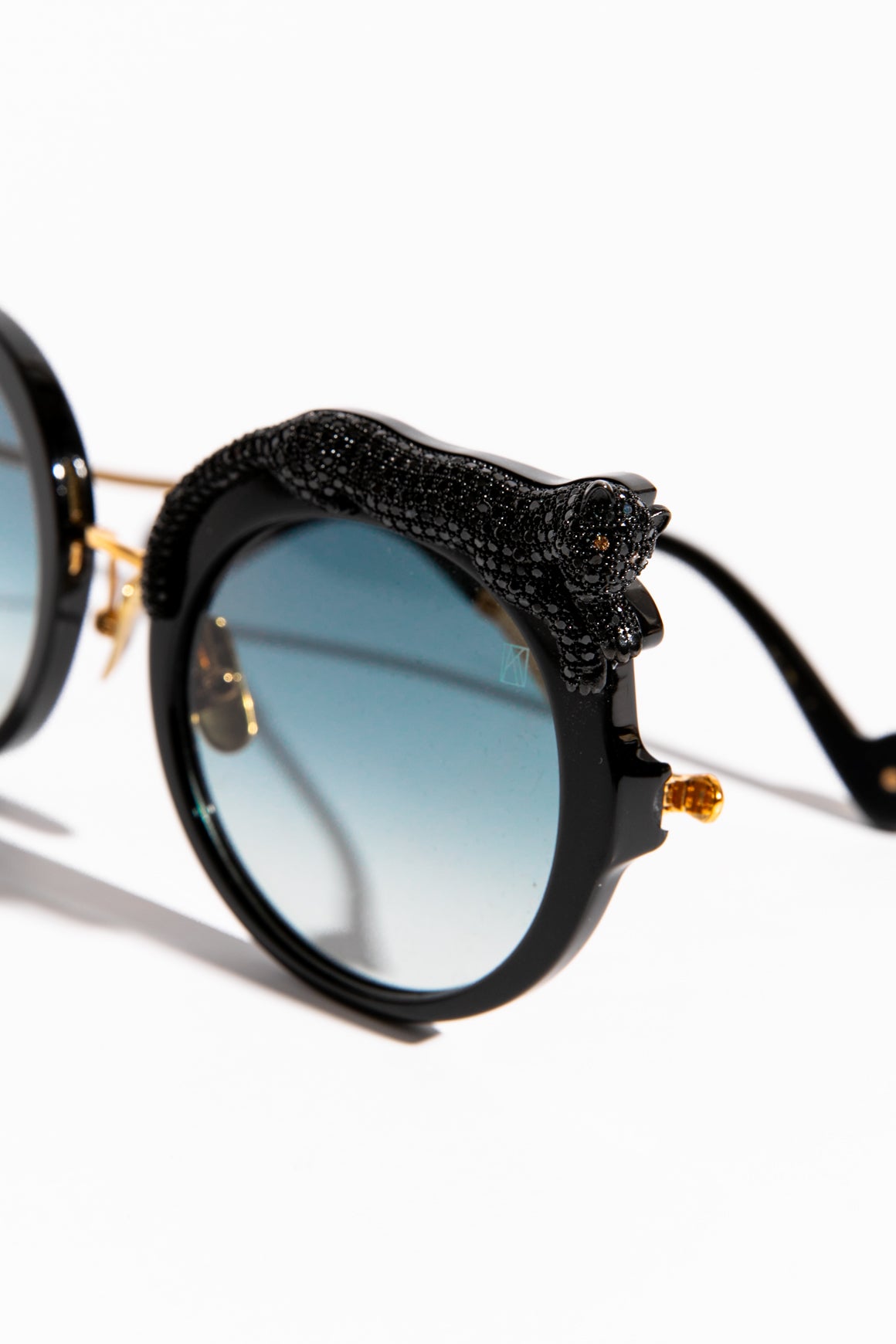 ANNA-KARIN KARELSSON Black Crystal Leopard Sunglasses
