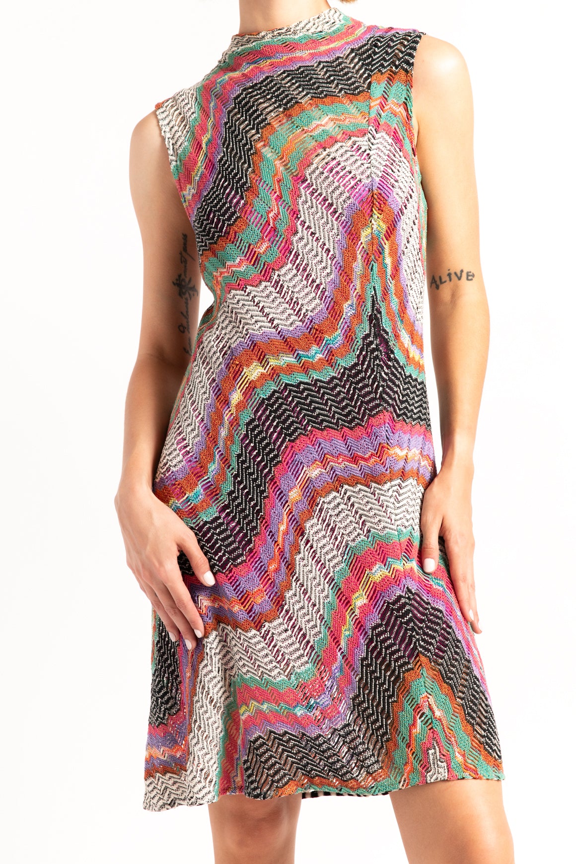 MISSONI Rainbow Knit Midi Dress