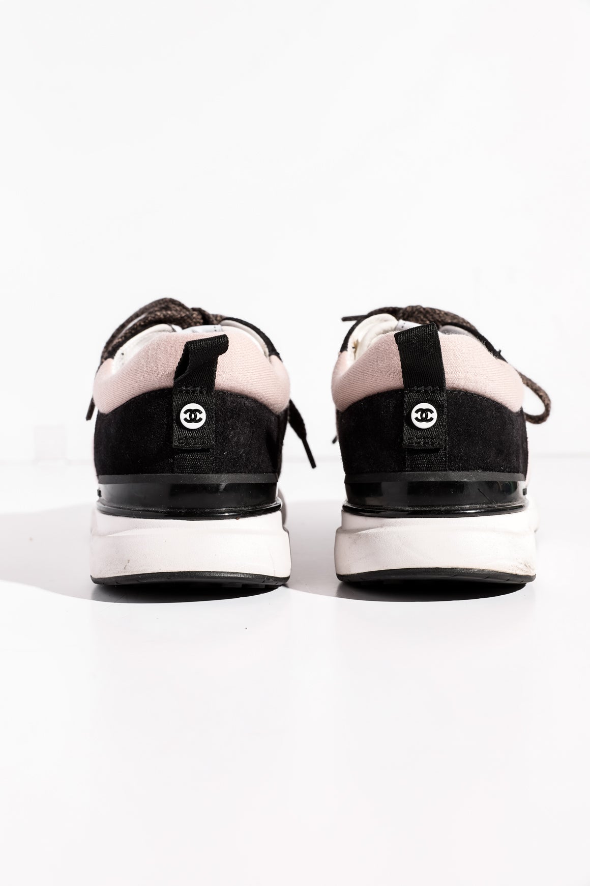 CHANEL Pink & Black Sneakers (Sz. 40)
