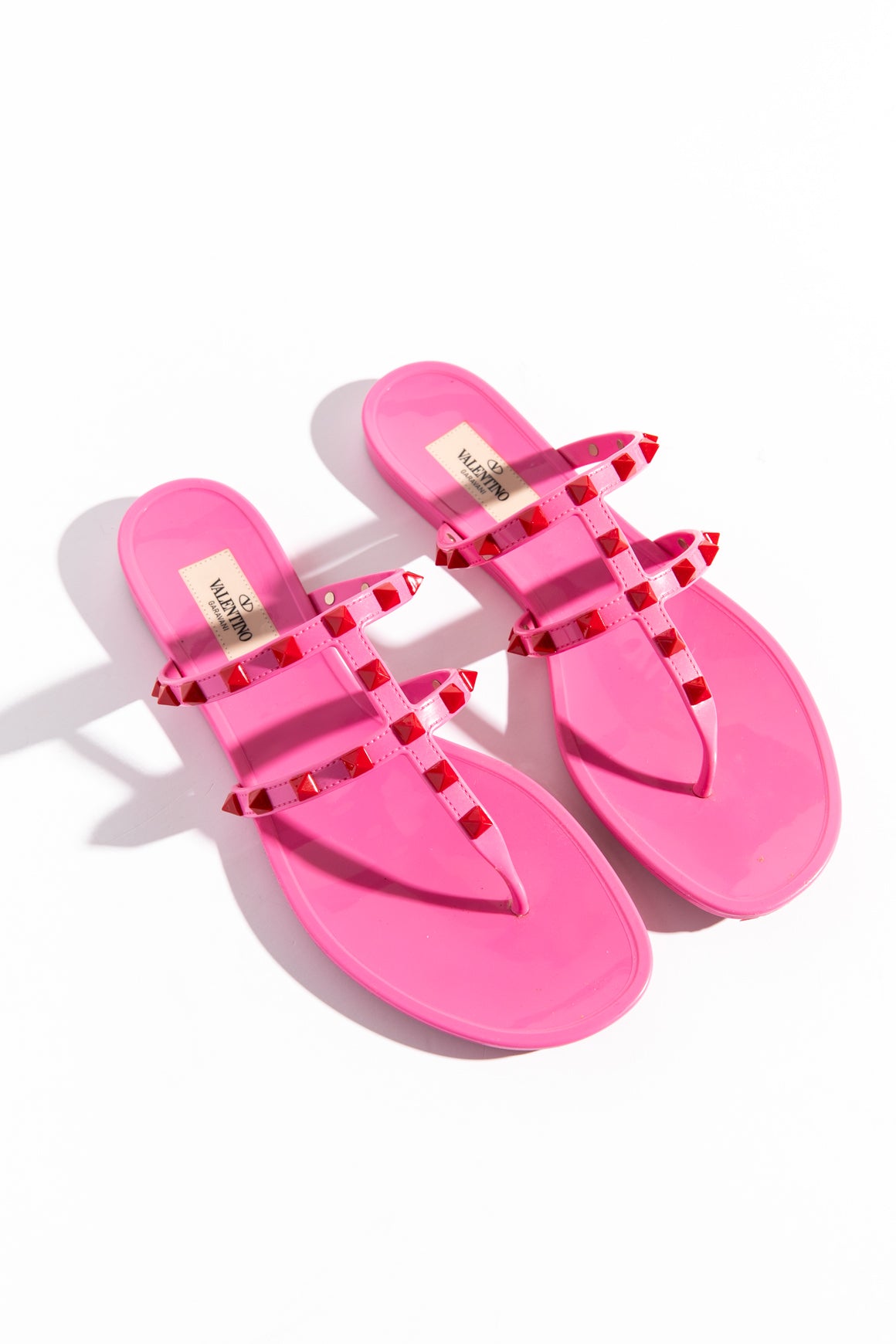 VALENTINO Pink Rubber Sandals (Sz. 39)
