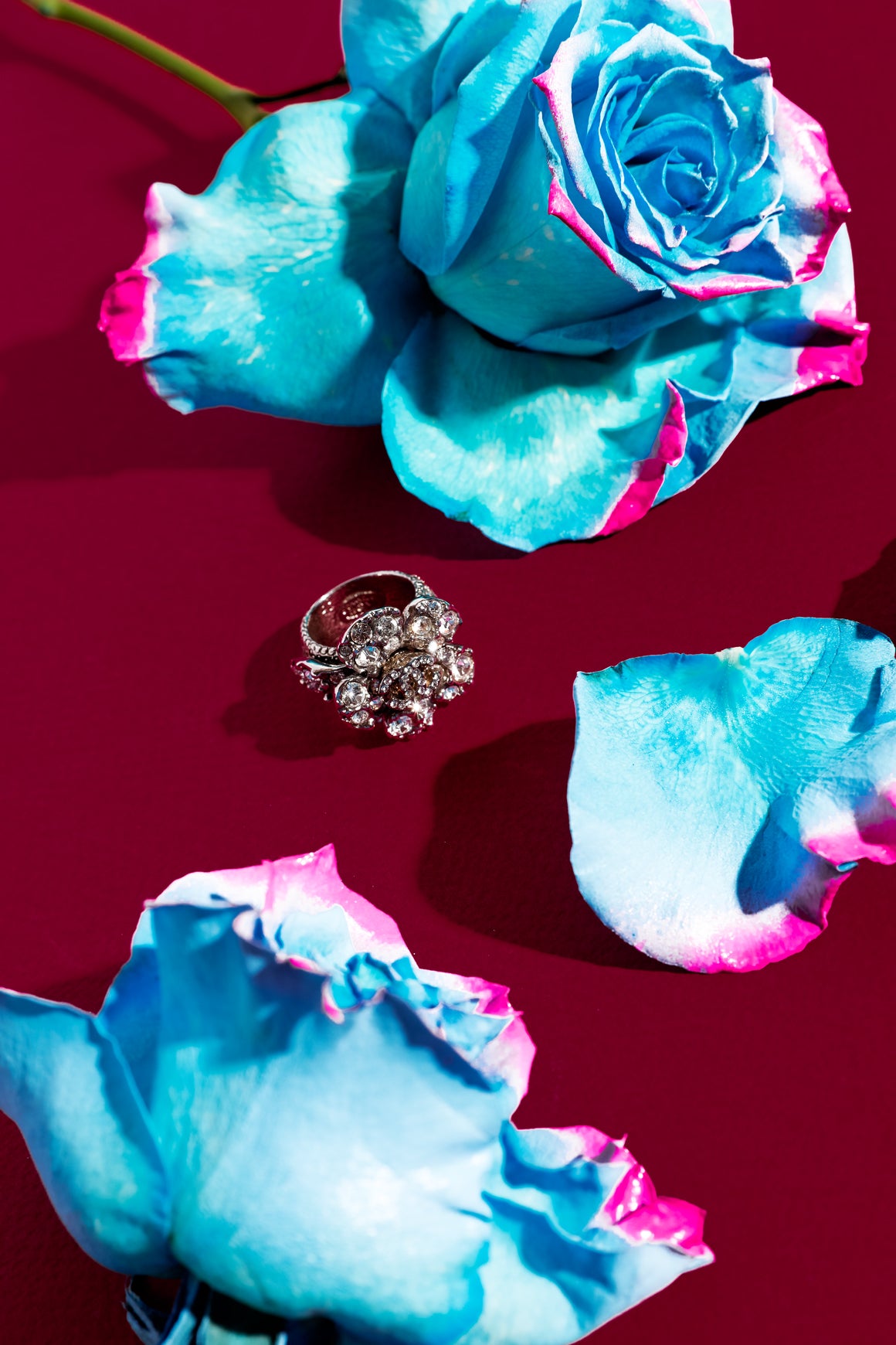 CHANEL Rhinestone Floral Ring