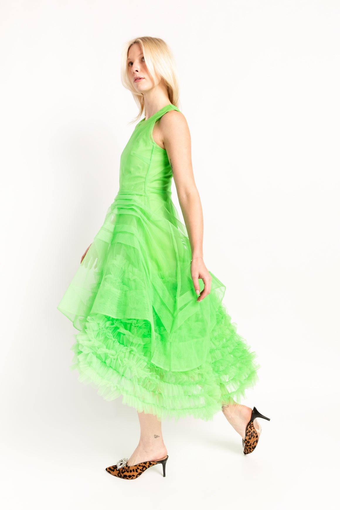 MOLLY GODDARD Green Tulle Dress