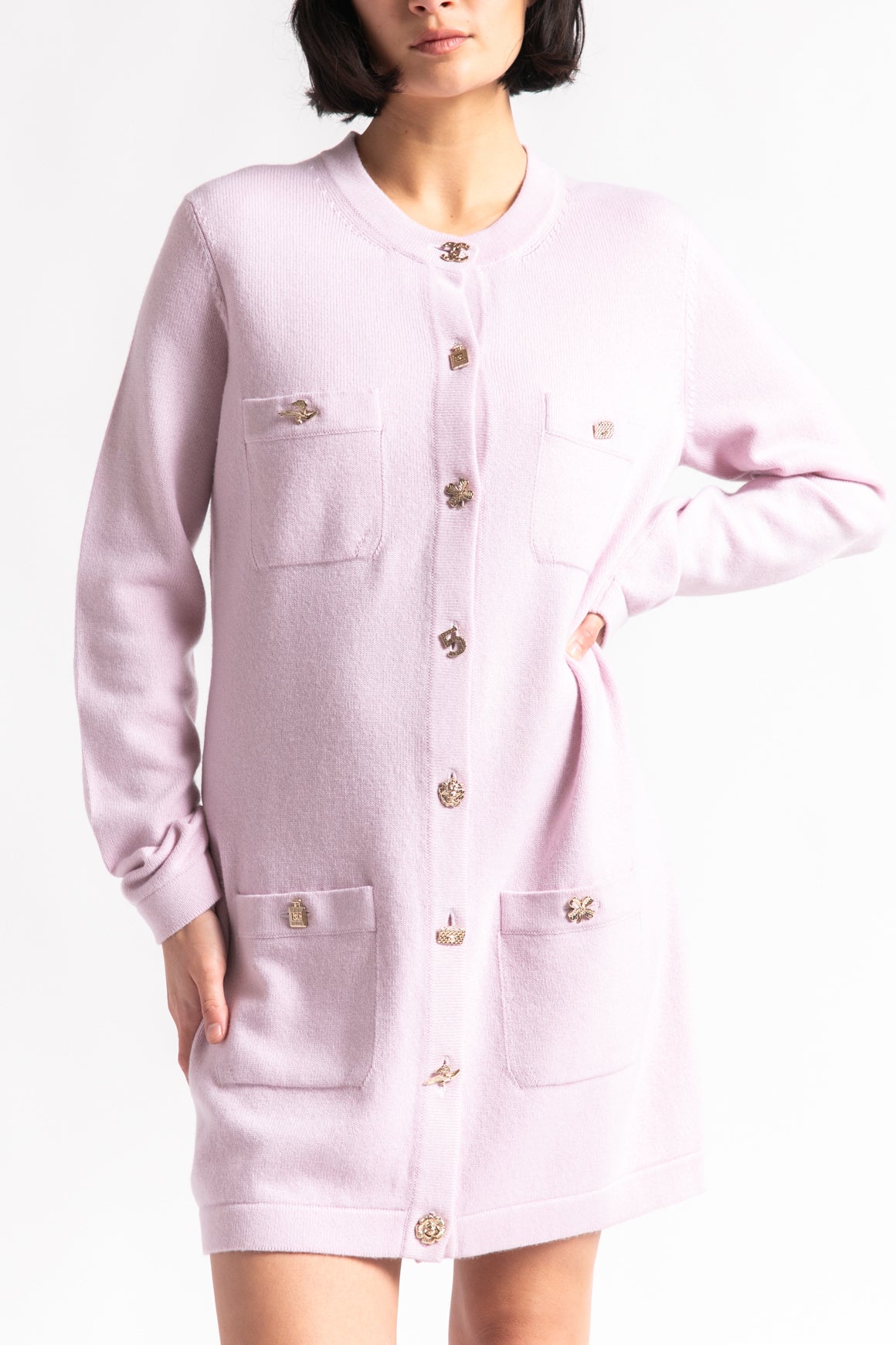 CHANEL Pink Sweater Dress